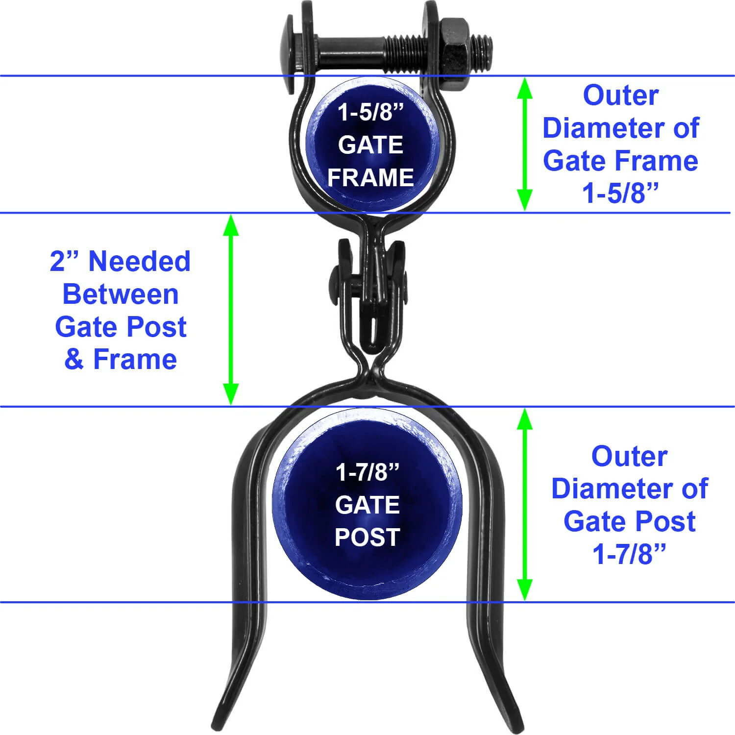 Black Heavy Duty Residential Chain Link Fork Latch - Powder Coated to Resist Rust and Corrosion. - Image 7
