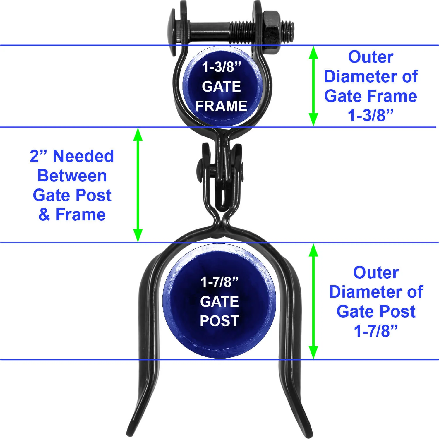 Black Heavy Duty Residential Chain Link Fork Latch - Powder Coated to Resist Rust and Corrosion. - Image 9