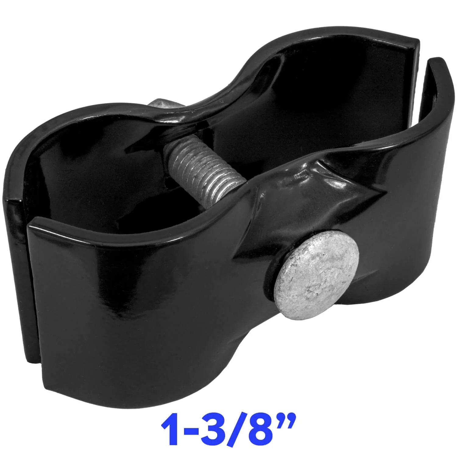 Black Powder Coated Chain Link Fence Panel Clamps with Bolts & Nuts - Saddle Clamps for Dog Kennels and Temporary Fencing - Image 4