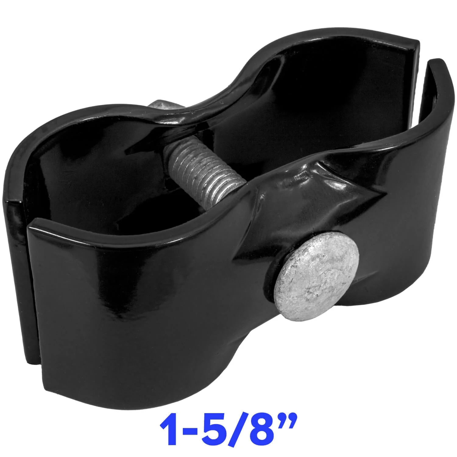 Black Powder Coated Chain Link Fence Panel Clamps with Bolts & Nuts - Saddle Clamps for Dog Kennels and Temporary Fencing - Image 6