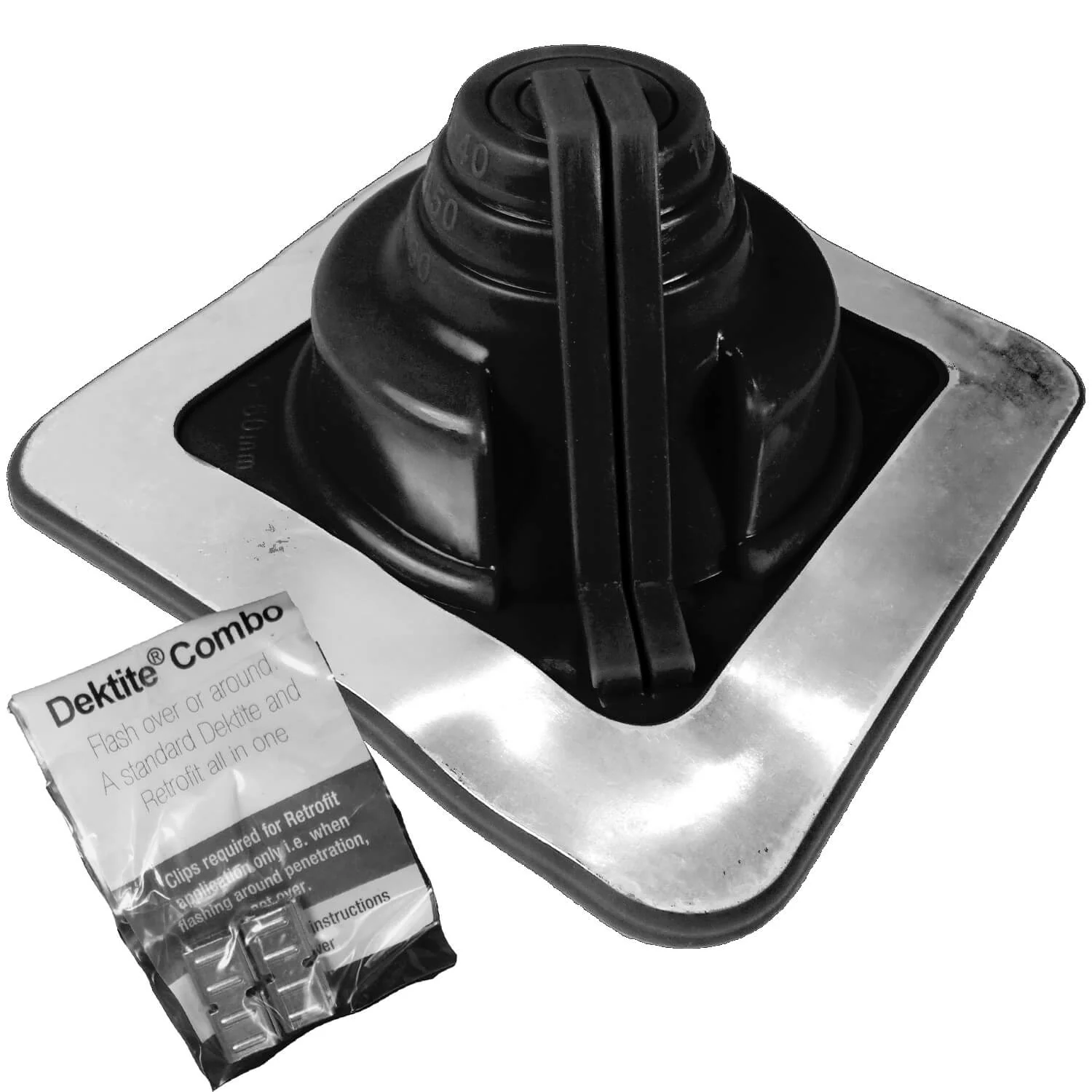 BLACK SQUARE BASE COMBO PIPE FLASHING BOOT: EPDM Square Base Flexible Pipe Flashing - Image 15