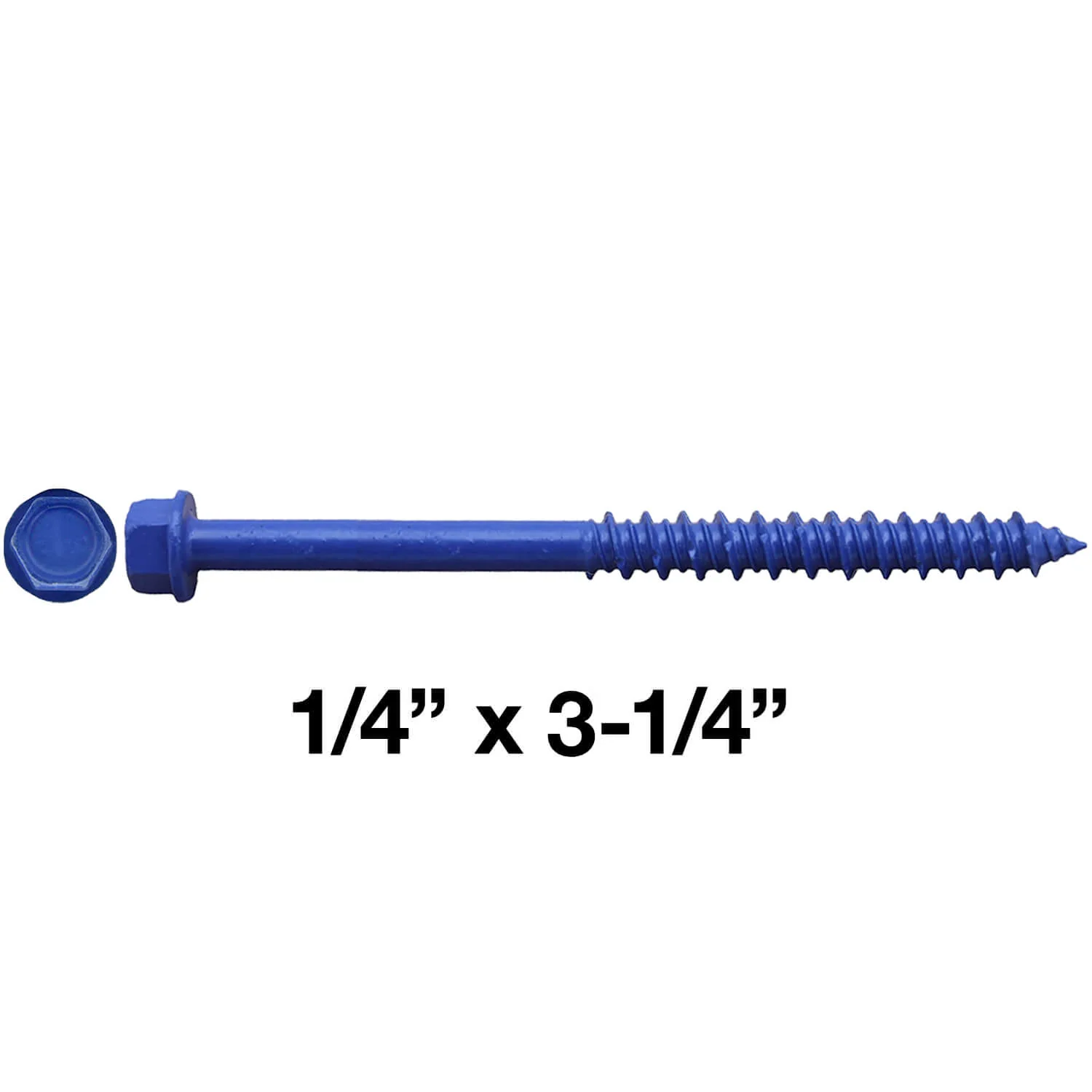 Blue Carbon Steel Hex Head Concrete Anchor Screws. Carbon Steel Hardened - Interior & Exterior Coated Rust and Corrosion Resistant Screws - Image 10