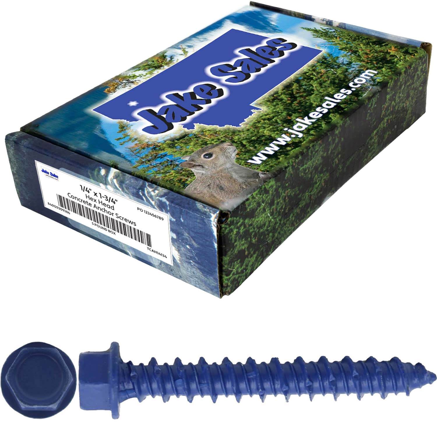 Blue Carbon Steel Hex Head Concrete Anchor Screws. Carbon Steel Hardened - Interior & Exterior Coated Rust and Corrosion Resistant Screws - Image 12