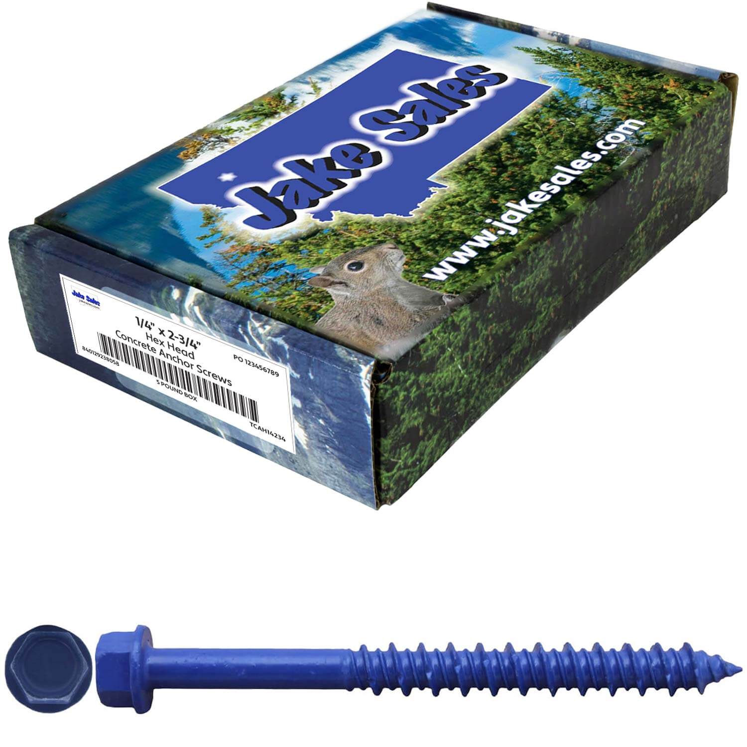 Blue Carbon Steel Hex Head Concrete Anchor Screws. Carbon Steel Hardened - Interior & Exterior Coated Rust and Corrosion Resistant Screws - Image 13