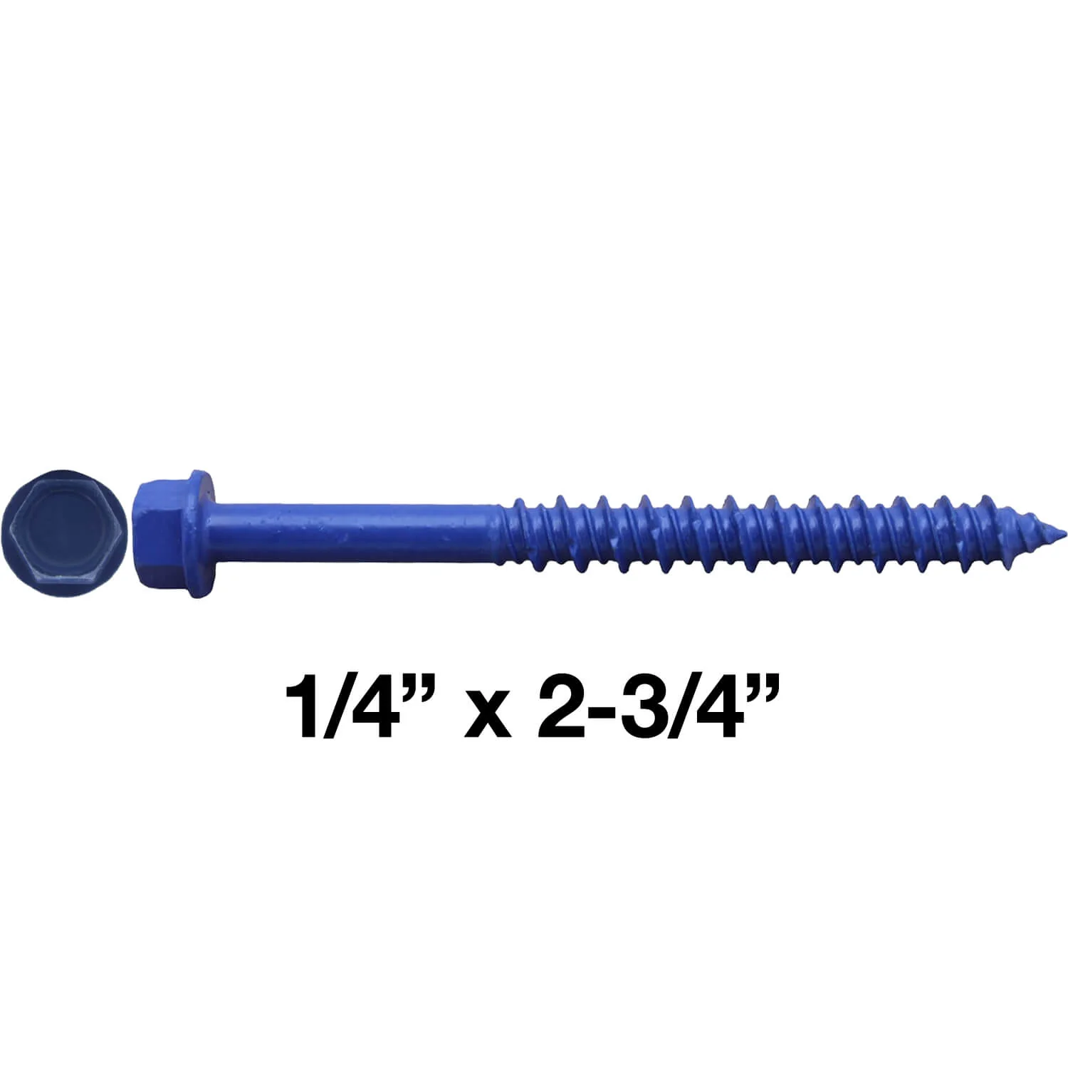 Blue Carbon Steel Hex Head Concrete Anchor Screws. Carbon Steel Hardened - Interior & Exterior Coated Rust and Corrosion Resistant Screws - Image 9