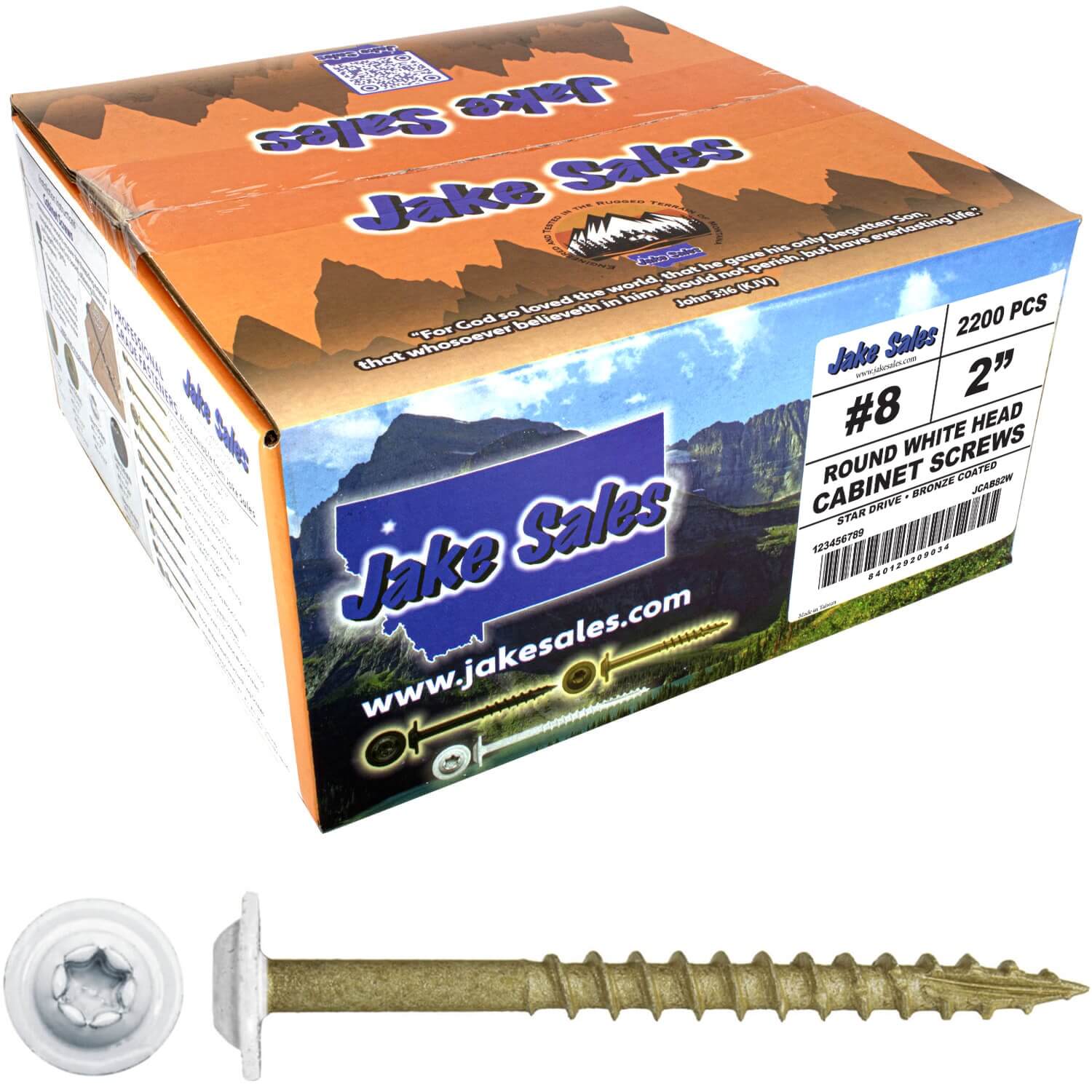 Bronze Star Exterior WHITE Coated Round Head - Cabinet Wood Screw with Torx/Star Drive Head. Multipurpose Exterior/Interior Coated Torx/Star Drive Wood Screws - Image 13