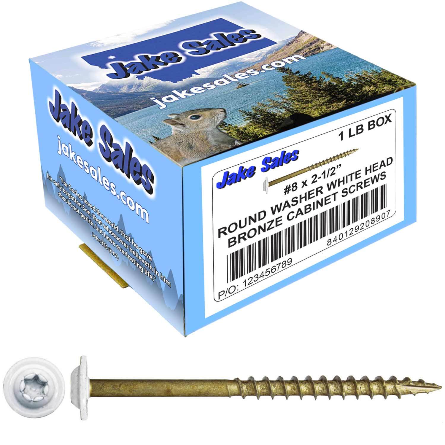 Bronze Star Exterior WHITE Coated Round Head - Cabinet Wood Screw with Torx/Star Drive Head. Multipurpose Exterior/Interior Coated Torx/Star Drive Wood Screws - Image 21