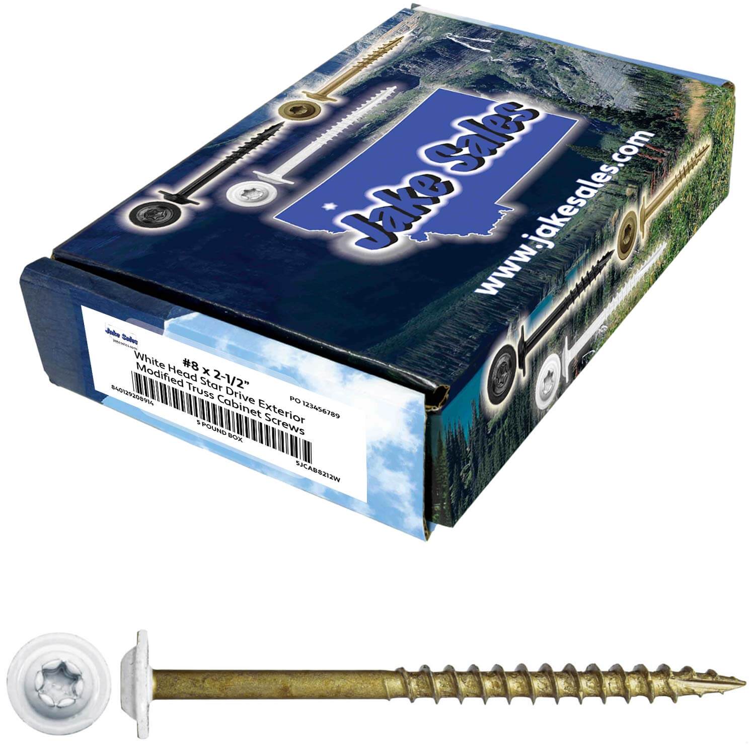 Bronze Star Exterior WHITE Coated Round Head - Cabinet Wood Screw with Torx/Star Drive Head. Multipurpose Exterior/Interior Coated Torx/Star Drive Wood Screws - Image 39