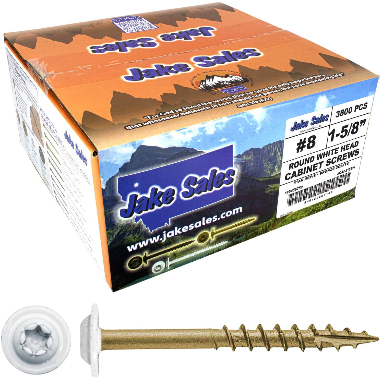 Bronze Star Exterior WHITE Coated Round Head - Cabinet Wood Screw with Torx/Star Drive Head. Multipurpose Exterior/Interior Coated Torx/Star Drive Wood Screws - Image 57