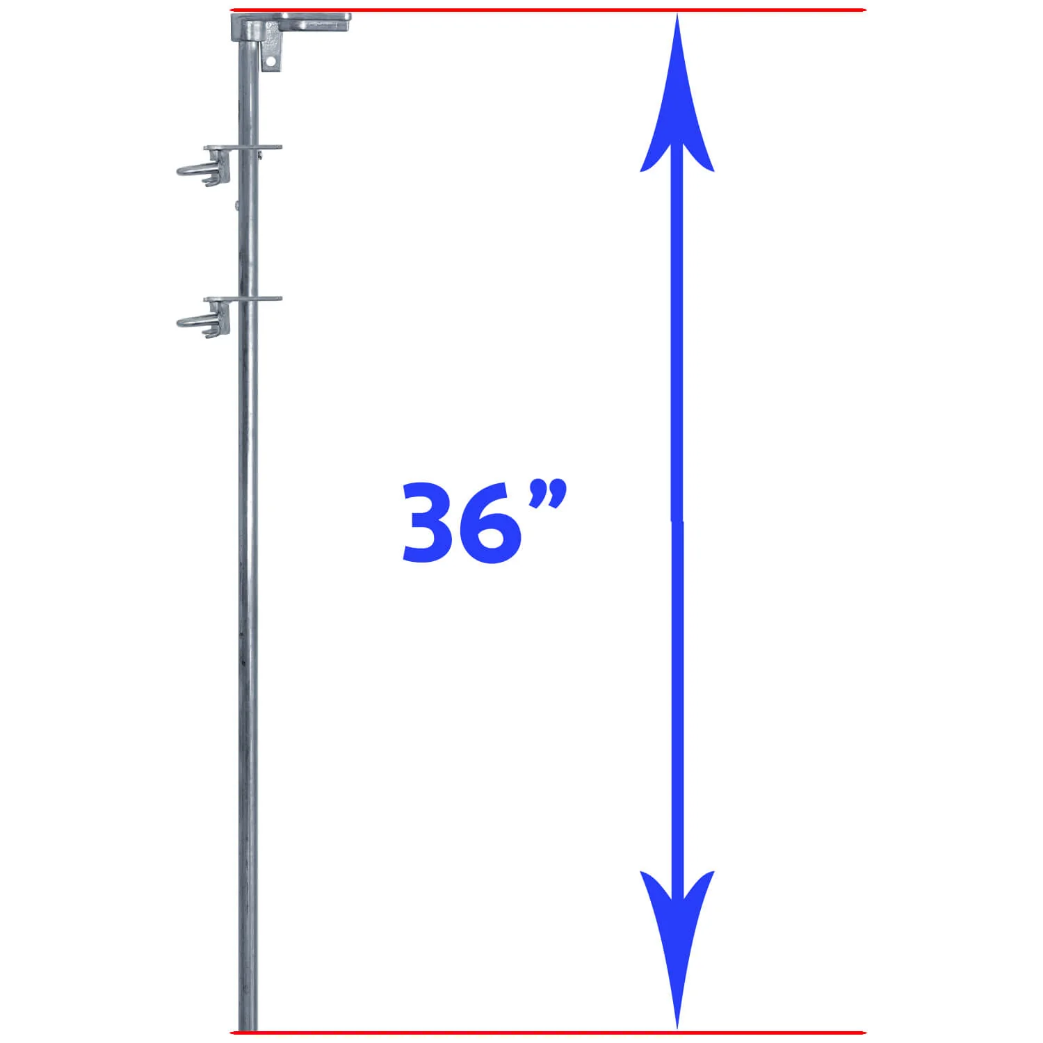 CHAIN LINK DROP ROD/PIN LATCH for 1-3/8" Frame Double Gate - Chain Link Fence. 36" Long. - Image 7