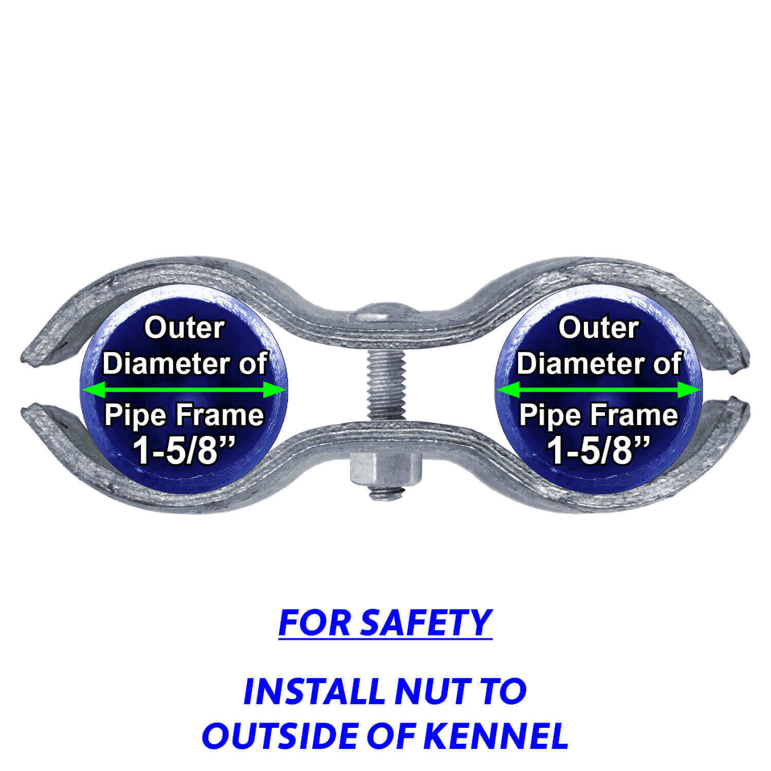 Galvanized Chain Link Fence Panel Clamps with Bolts & Nuts - Saddle Clamps for Dog Kennels & Temporary Fencing - Image 6