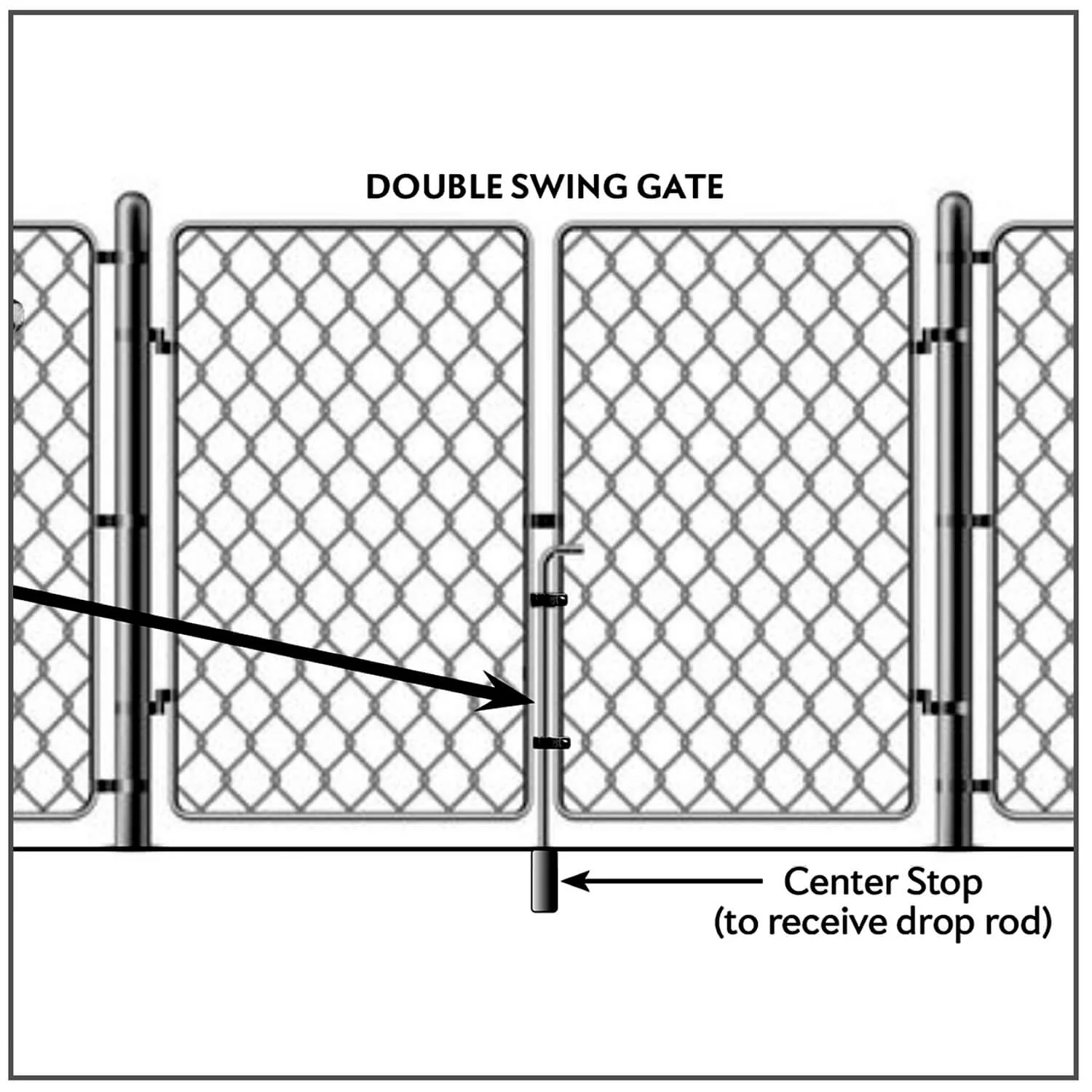 Chain Link Gate Cane Bolt (Single or Double Gate) 1-3/8" X 36" - Image 6