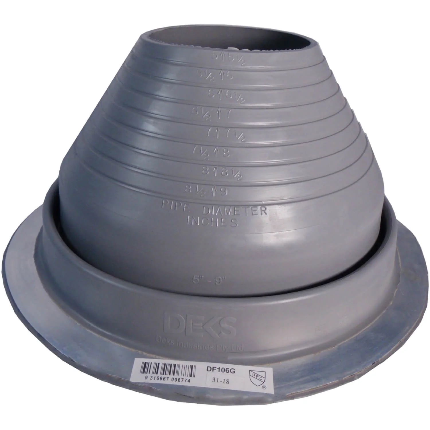 Dektite GRAY EPDM Flexible Round Pipe Flashing - Metal Roof Jack Pipe Boot - Metal Roofing Pipe Flashing - Image 24