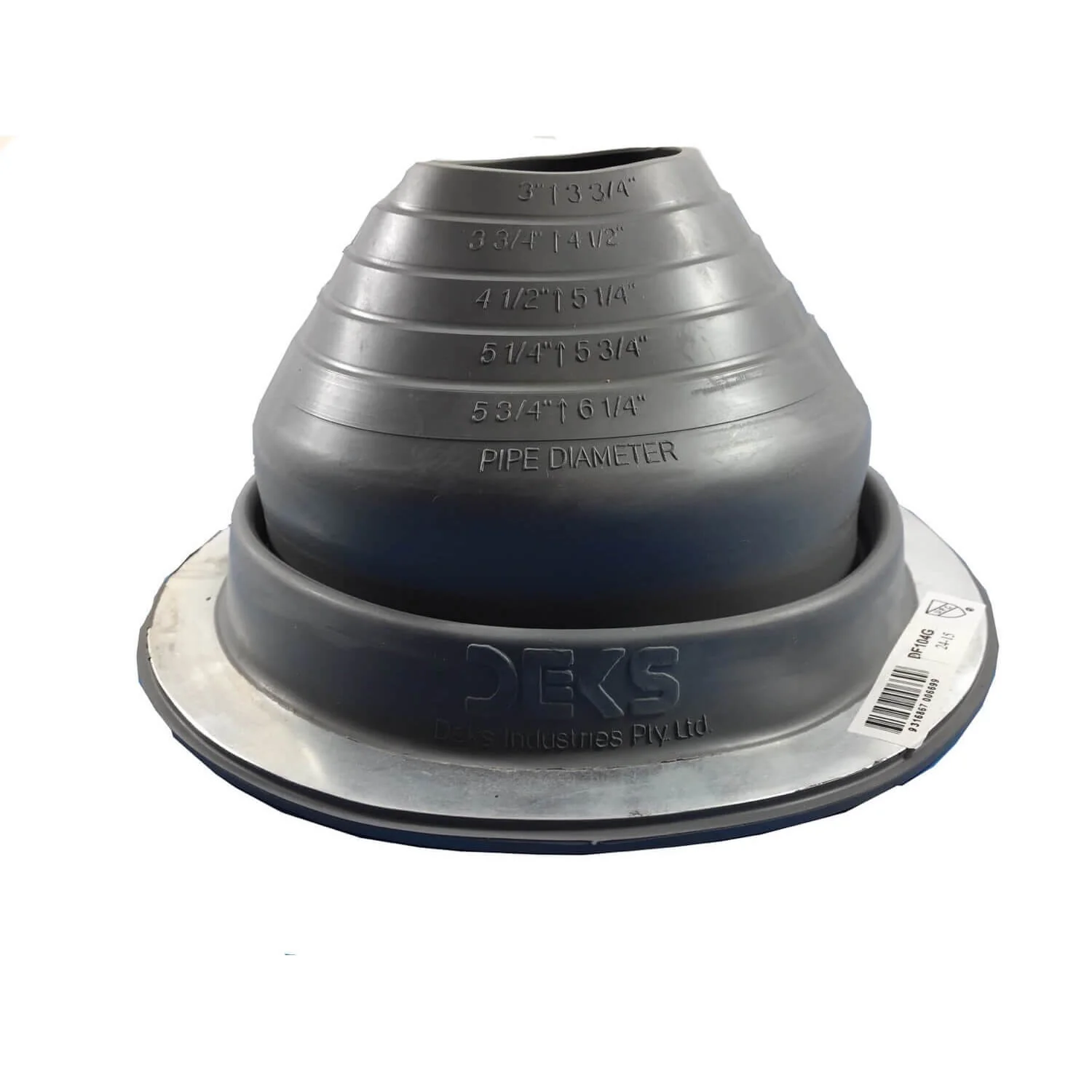 Dektite GRAY EPDM Flexible Round Pipe Flashing - Metal Roof Jack Pipe Boot - Metal Roofing Pipe Flashing - Image 4