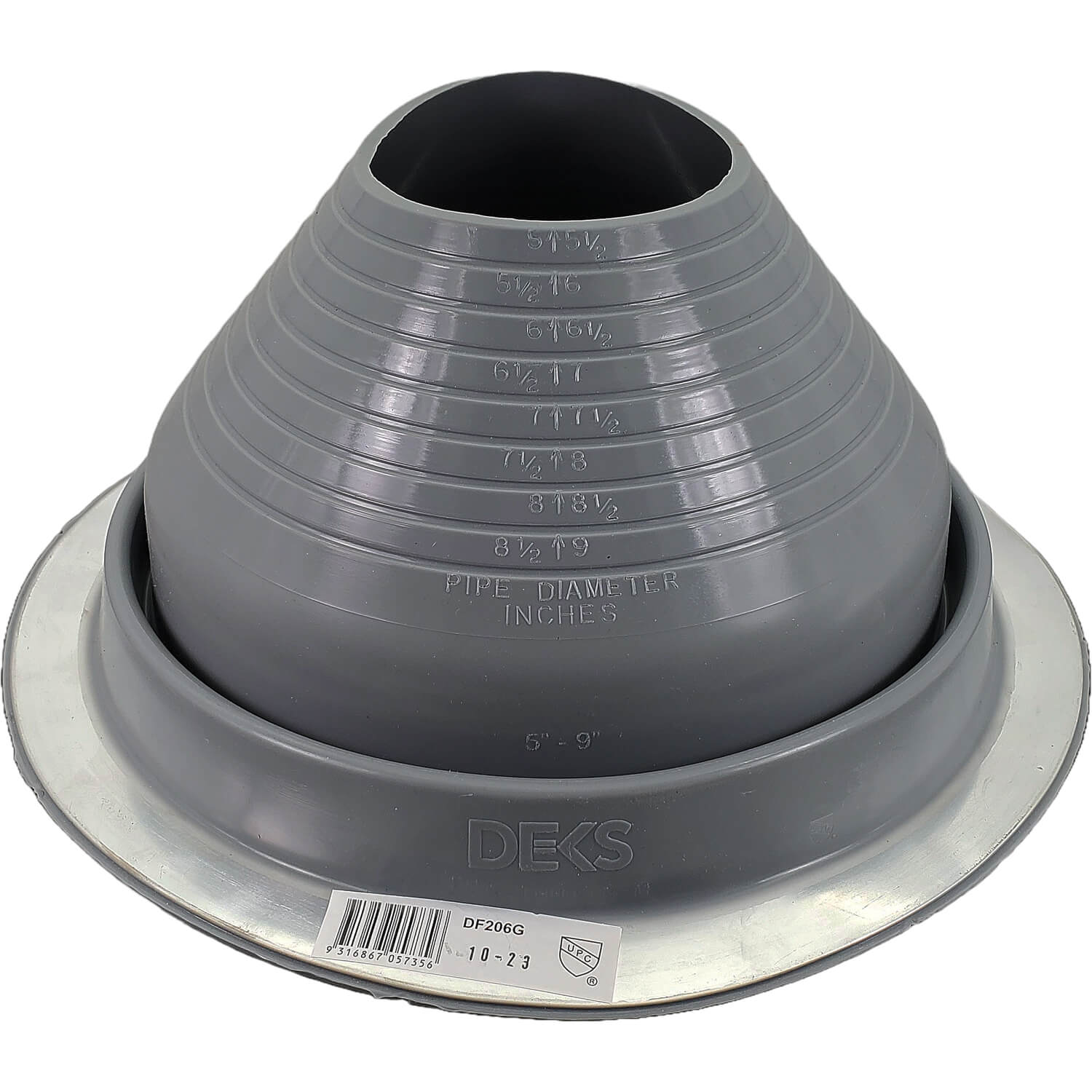 Dektite GRAY Round HIGH TEMPERATURE Silicone Flexible Pipe Flashing Dektite: Metal Roof Jack Pipe Boot - Metal Roofing Pipe Flashing - Image 16