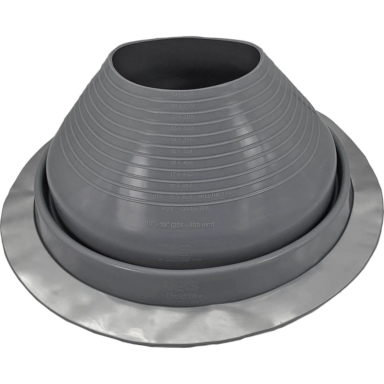 Dektite GRAY Round HIGH TEMPERATURE Silicone Flexible Pipe Flashing Dektite: Metal Roof Jack Pipe Boot - Metal Roofing Pipe Flashing - Image 22
