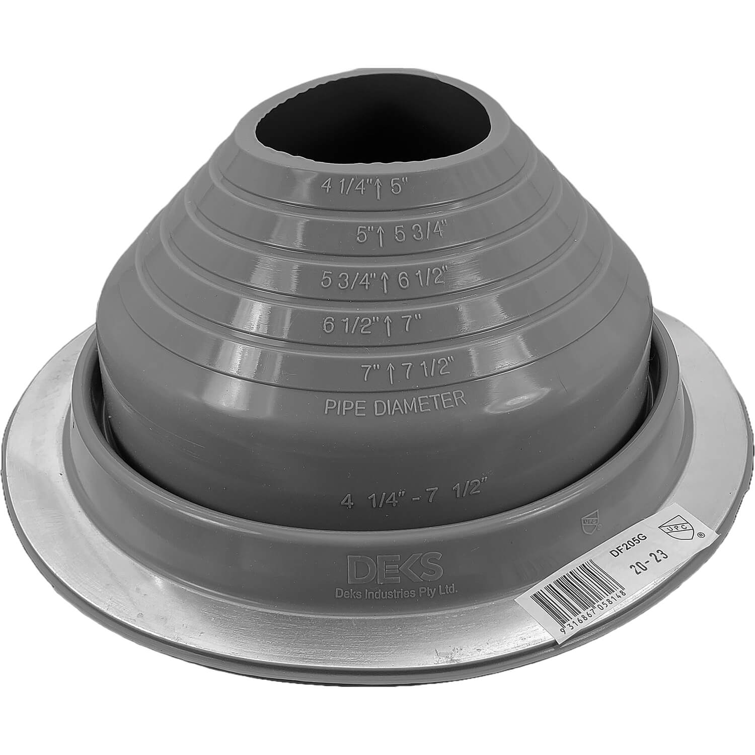 Dektite GRAY Round HIGH TEMPERATURE Silicone Flexible Pipe Flashing Dektite: Metal Roof Jack Pipe Boot - Metal Roofing Pipe Flashing - Image 4
