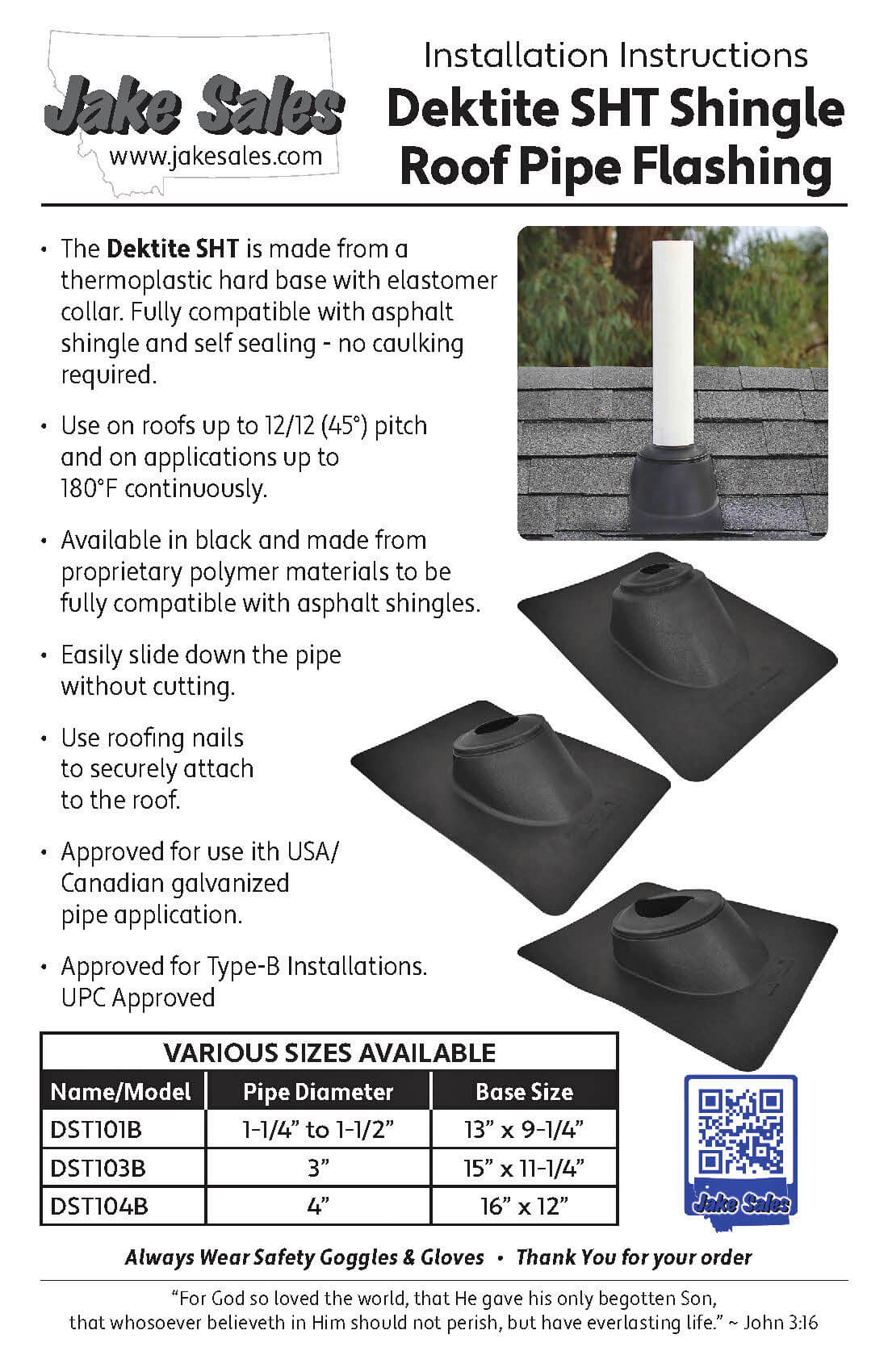 Dektite Pipe Flashing for Shingle Roof Applications. Thermoplastic Hard Base with Elastomer Collar. - Image 16