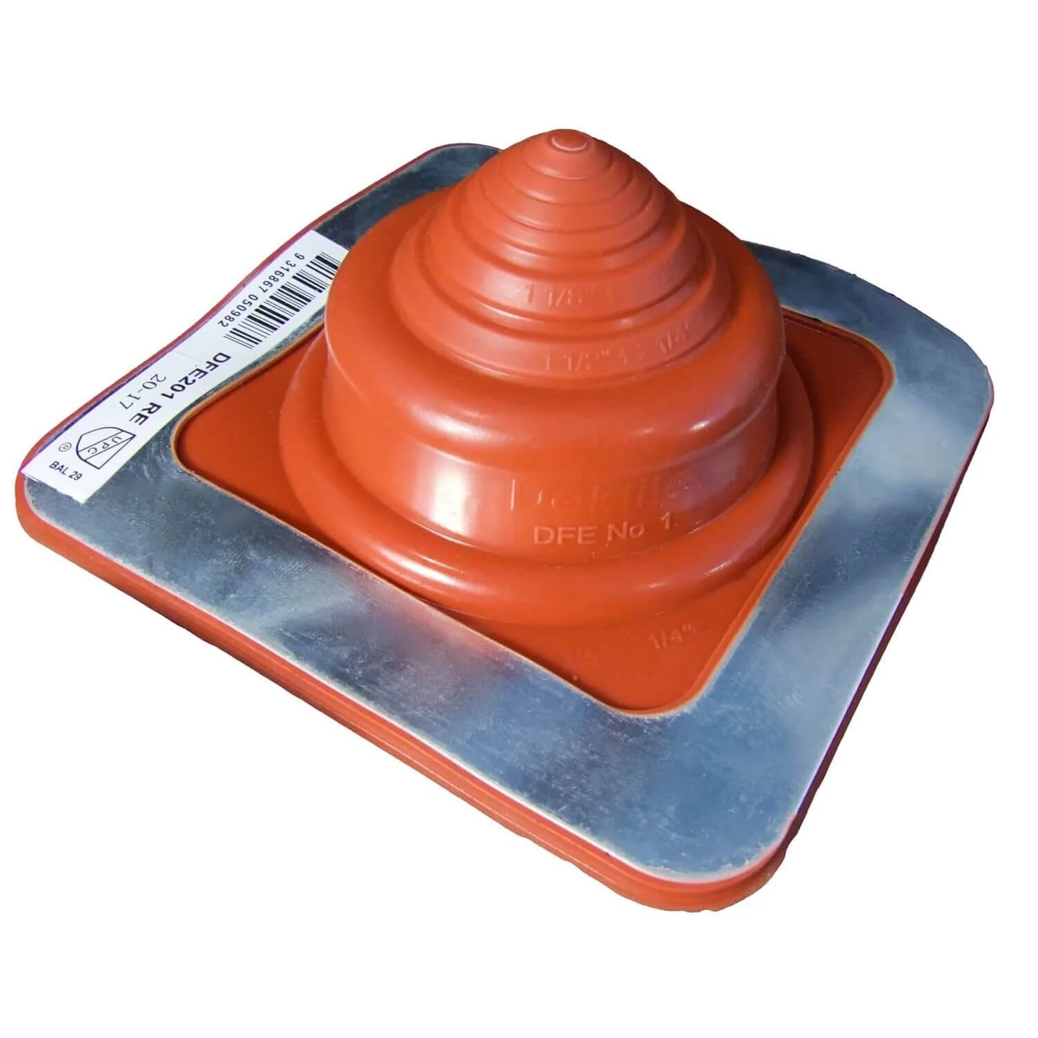 Dektite Red Silicone High-Temp Square-Base Flashing - 392°F Metal Roof Boot - Image 2
