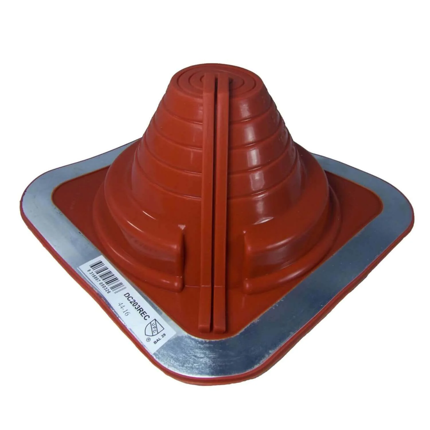 Dektite Square Base Combo Pipe Flashing Boot – Red High Temp Silicone Roof Flashing - Image 3