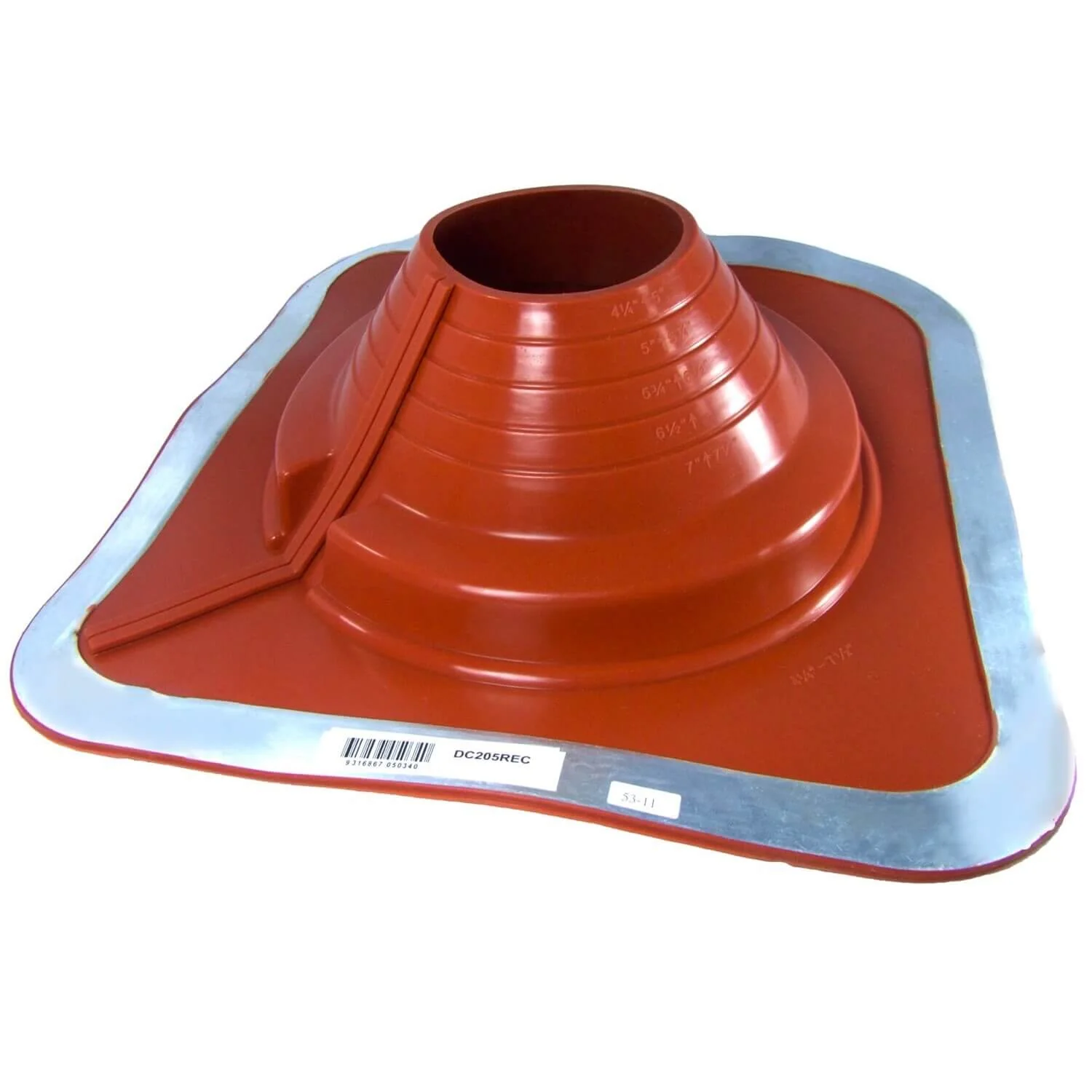 Dektite Square Base Combo Pipe Flashing Boot – Red High Temp Silicone Roof Flashing - Image 5