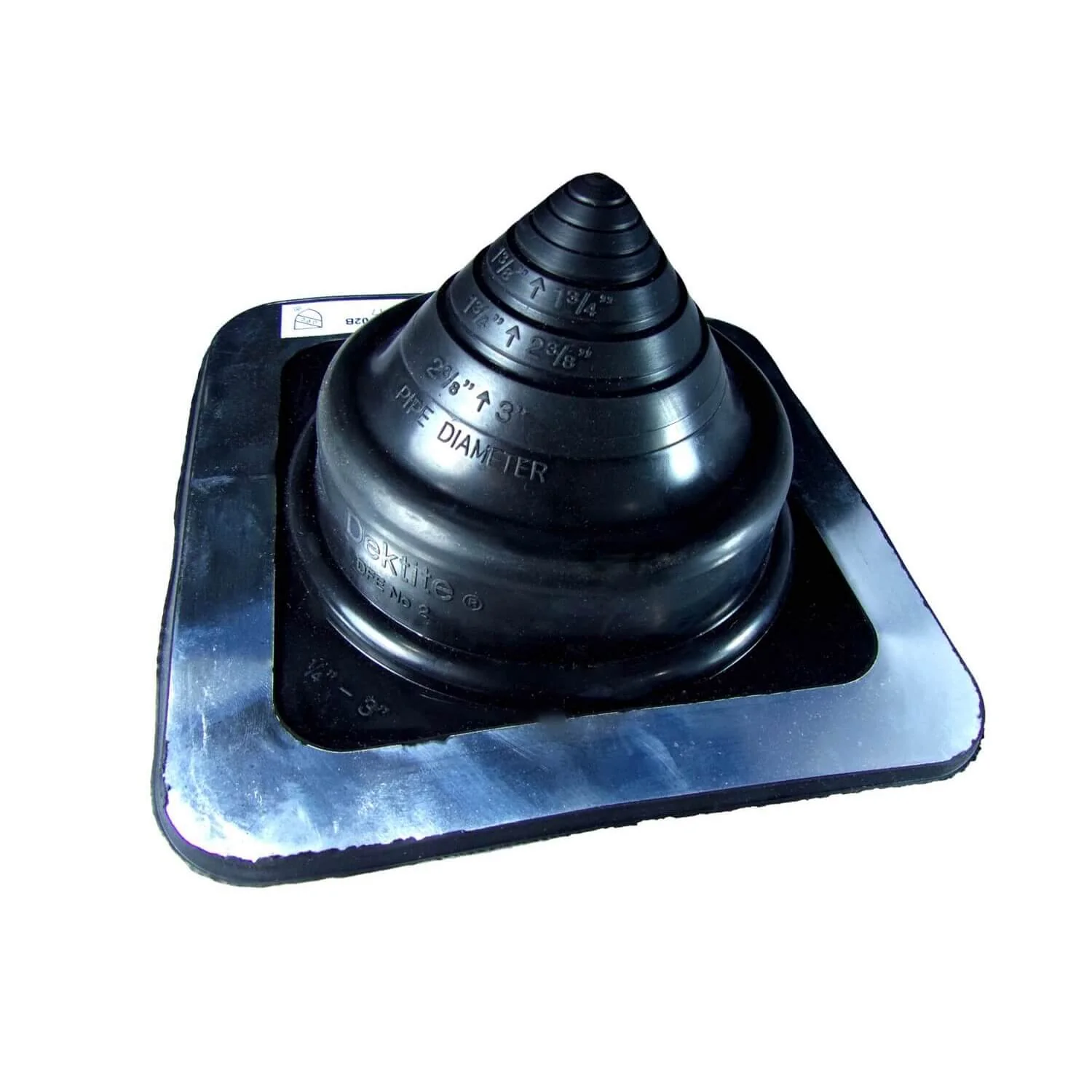 DEKTITE SQUARE BLACK EPDM Flexible Pipe Flashing, Roof Jack, Pipe Boot Flashing Dektite - Image 3