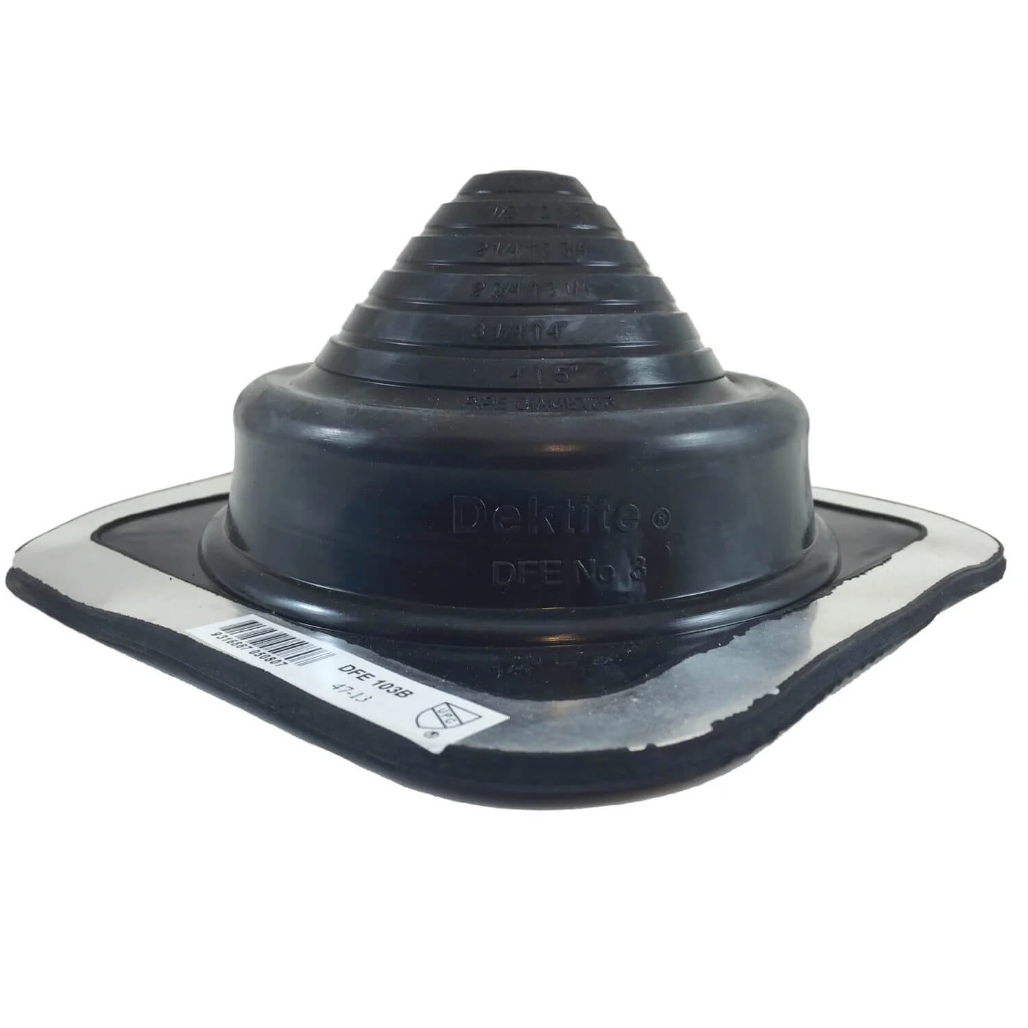 DEKTITE SQUARE BLACK EPDM Flexible Pipe Flashing, Roof Jack, Pipe Boot Flashing Dektite - Image 4
