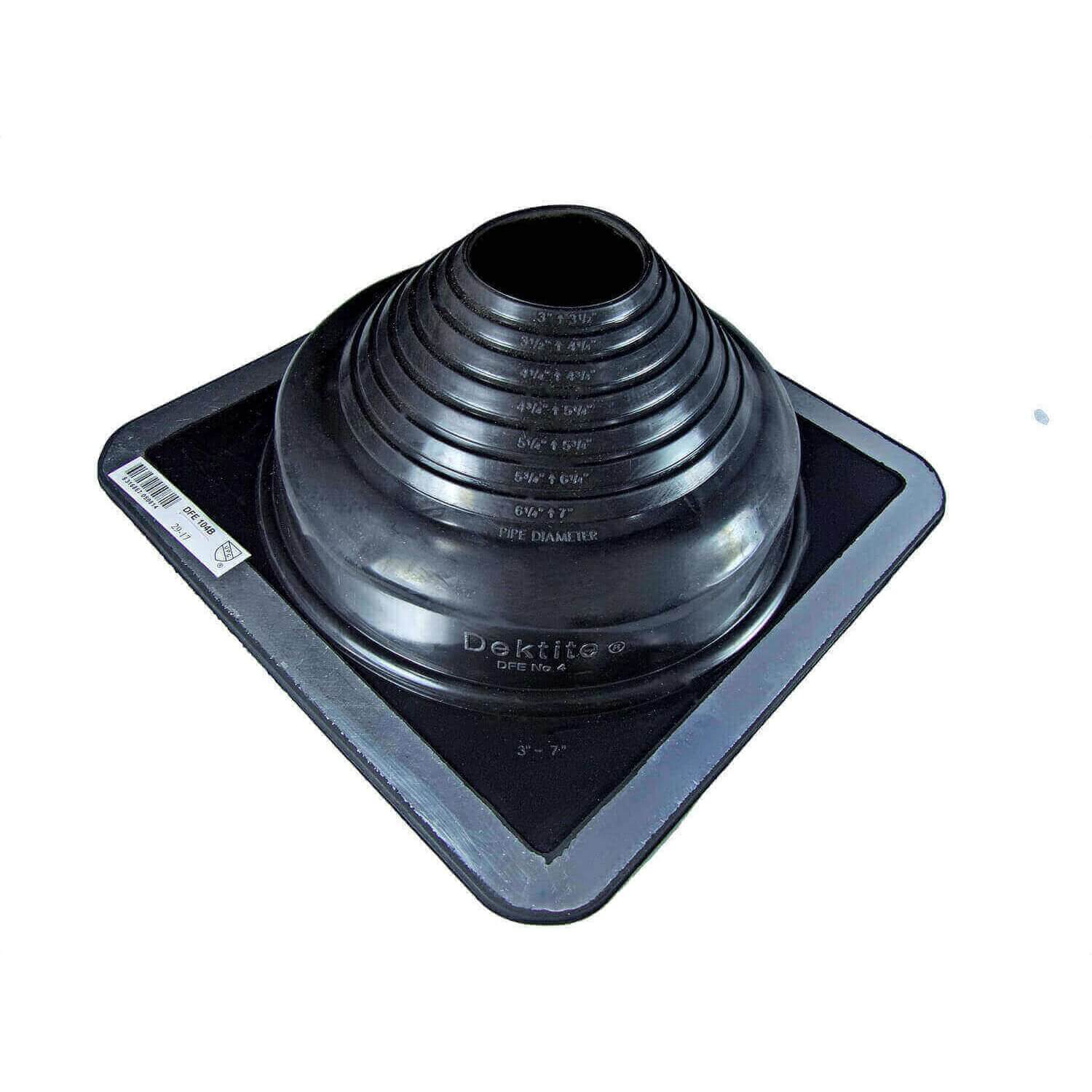DEKTITE SQUARE BLACK EPDM Flexible Pipe Flashing, Roof Jack, Pipe Boot Flashing Dektite - Image 5