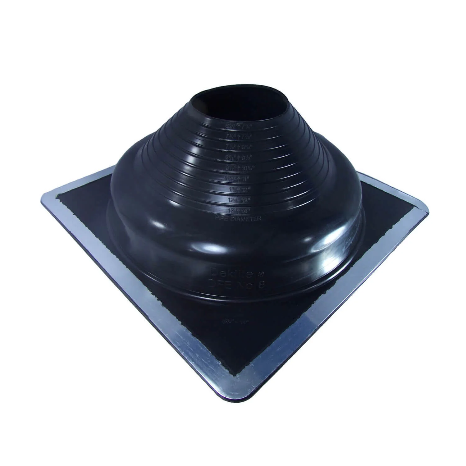 DEKTITE SQUARE BLACK EPDM Flexible Pipe Flashing, Roof Jack, Pipe Boot Flashing Dektite - Image 9