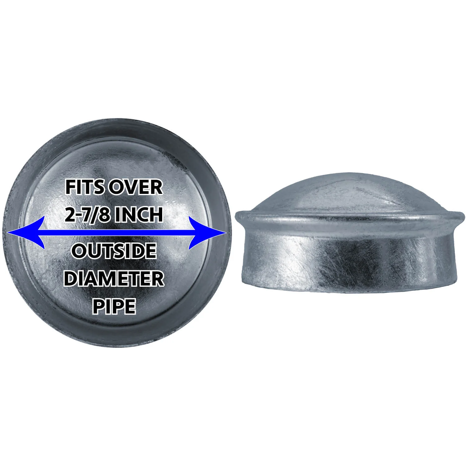 Galvanized Pressed Steel Chain Link Fence Post Caps - Image 27
