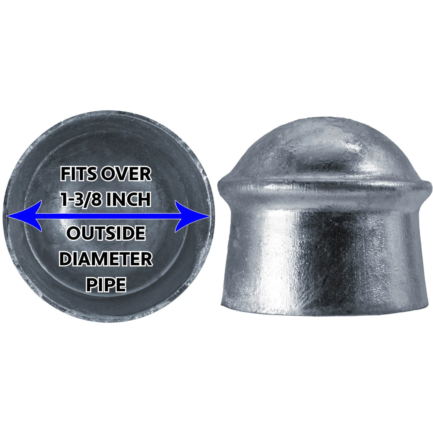 Galvanized Pressed Steel Chain Link Fence Post Caps - Image 6