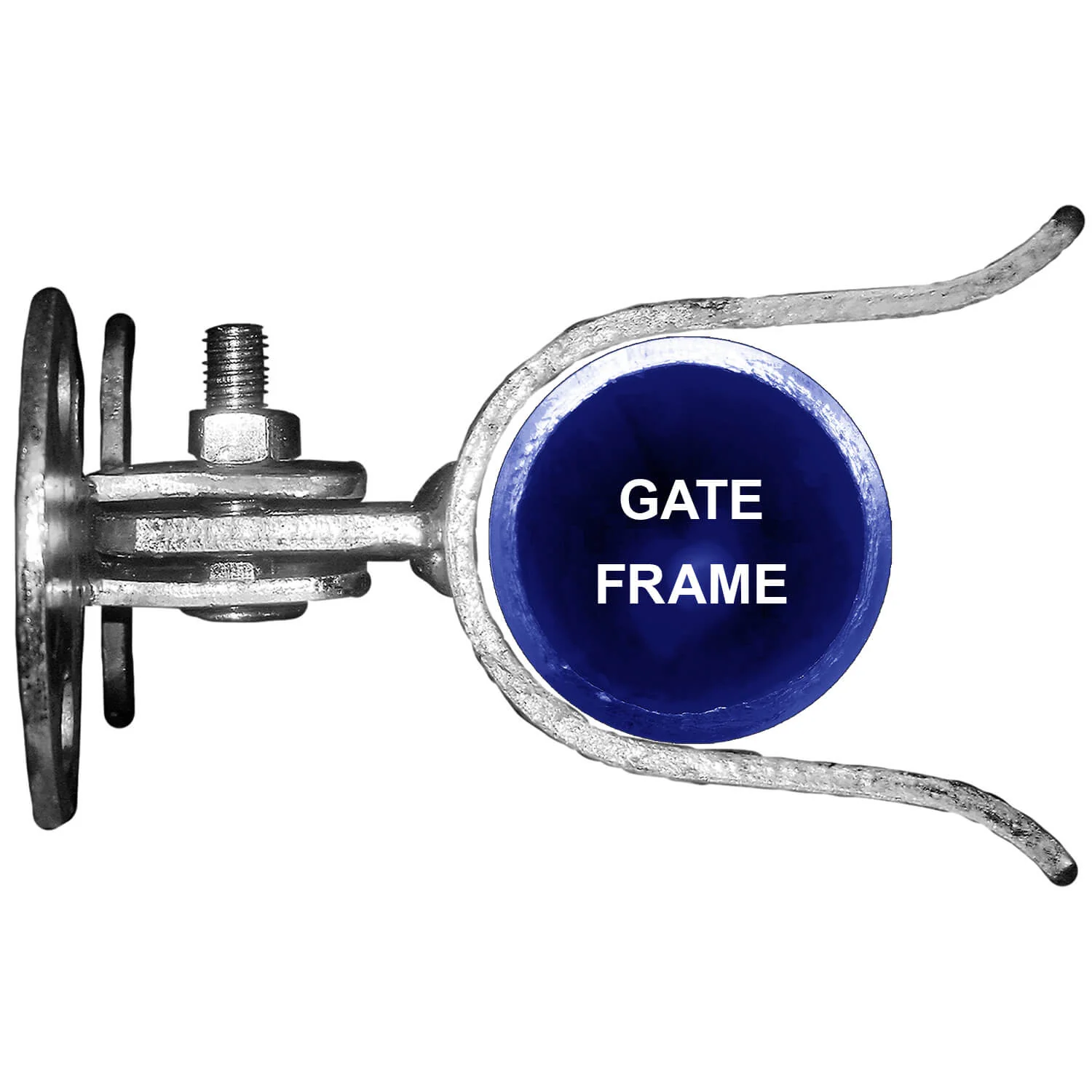 Galvanized Wall Mount (Flat Back) Fork Gate Latch -  Easily Mounts to Wooden Gate Post or Wall with Screws or Lag Bolts - Image 3