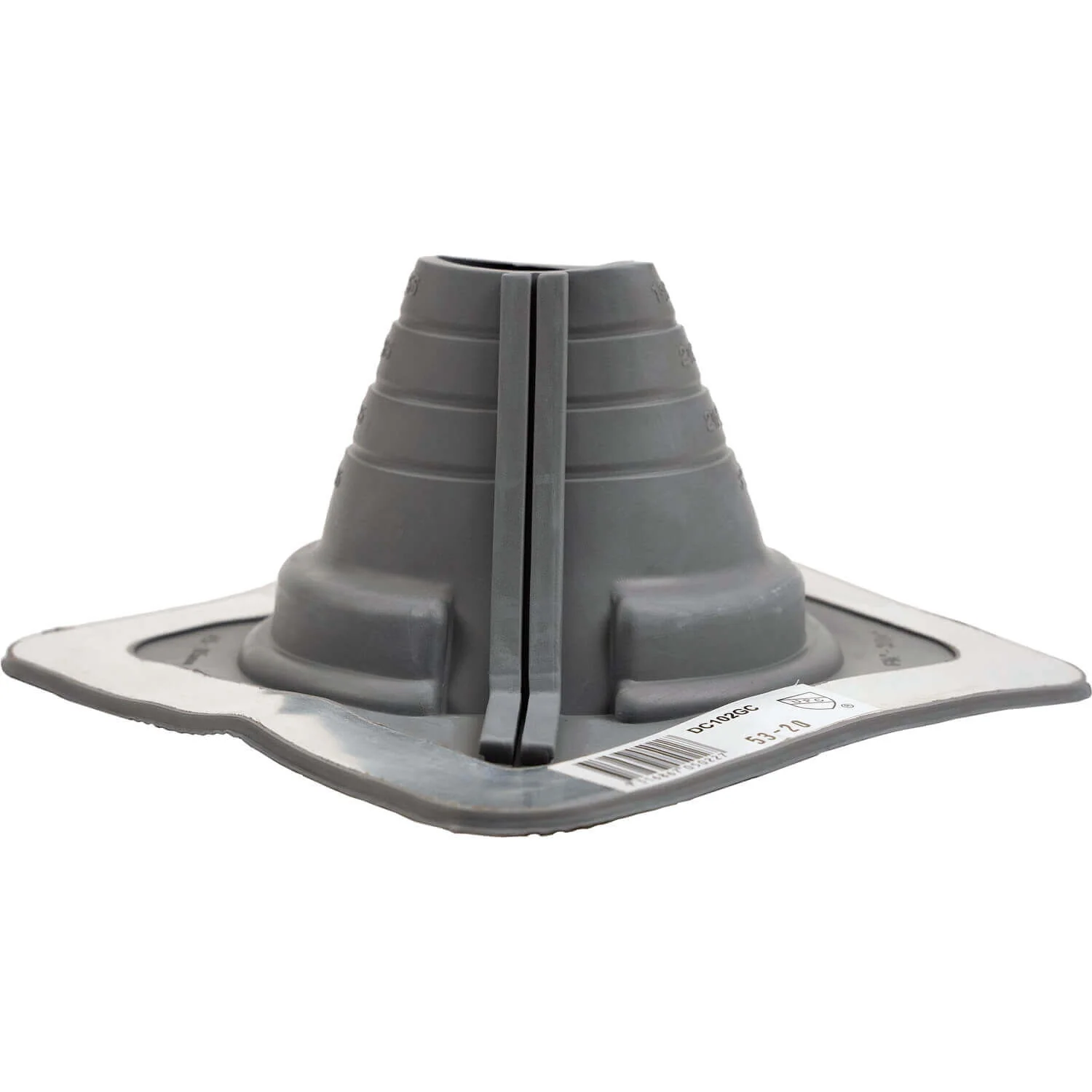 GRAY DEKTITE SQUARE BASE COMBO PIPE FLASHING BOOT:  EPDM Square Base Flexible Pipe Flashing Dektite - Image 3