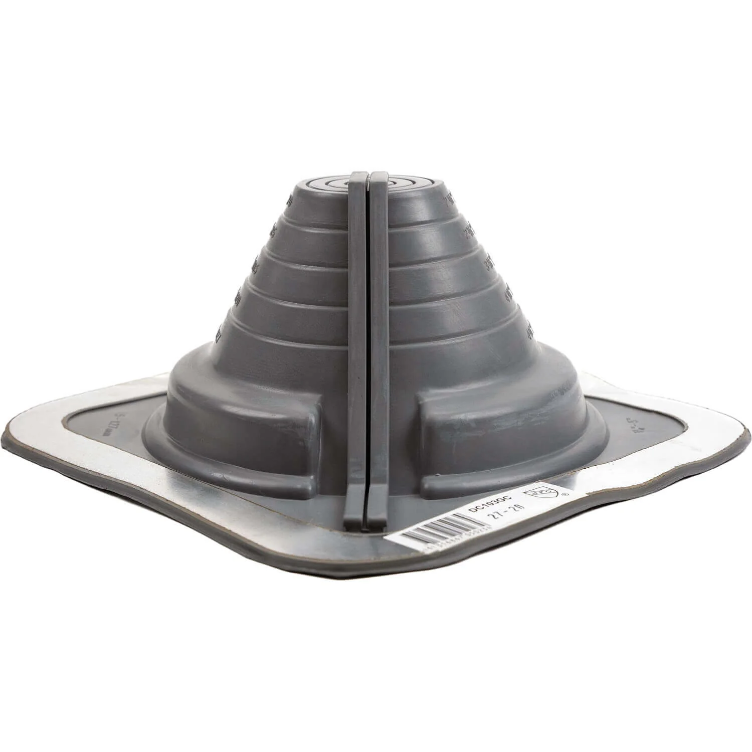 GRAY DEKTITE SQUARE BASE COMBO PIPE FLASHING BOOT:  EPDM Square Base Flexible Pipe Flashing Dektite - Image 4