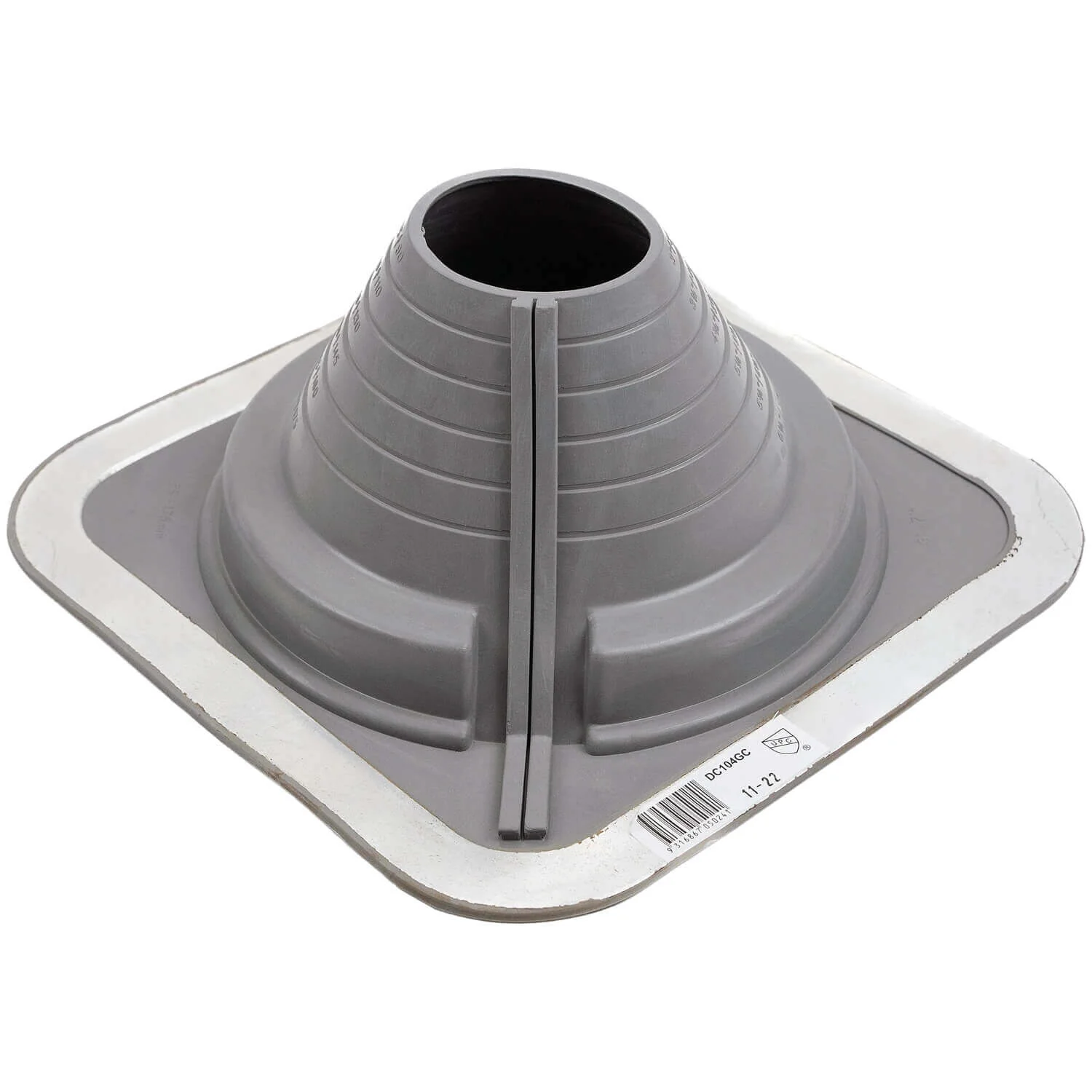 GRAY DEKTITE SQUARE BASE COMBO PIPE FLASHING BOOT:  EPDM Square Base Flexible Pipe Flashing Dektite - Image 5