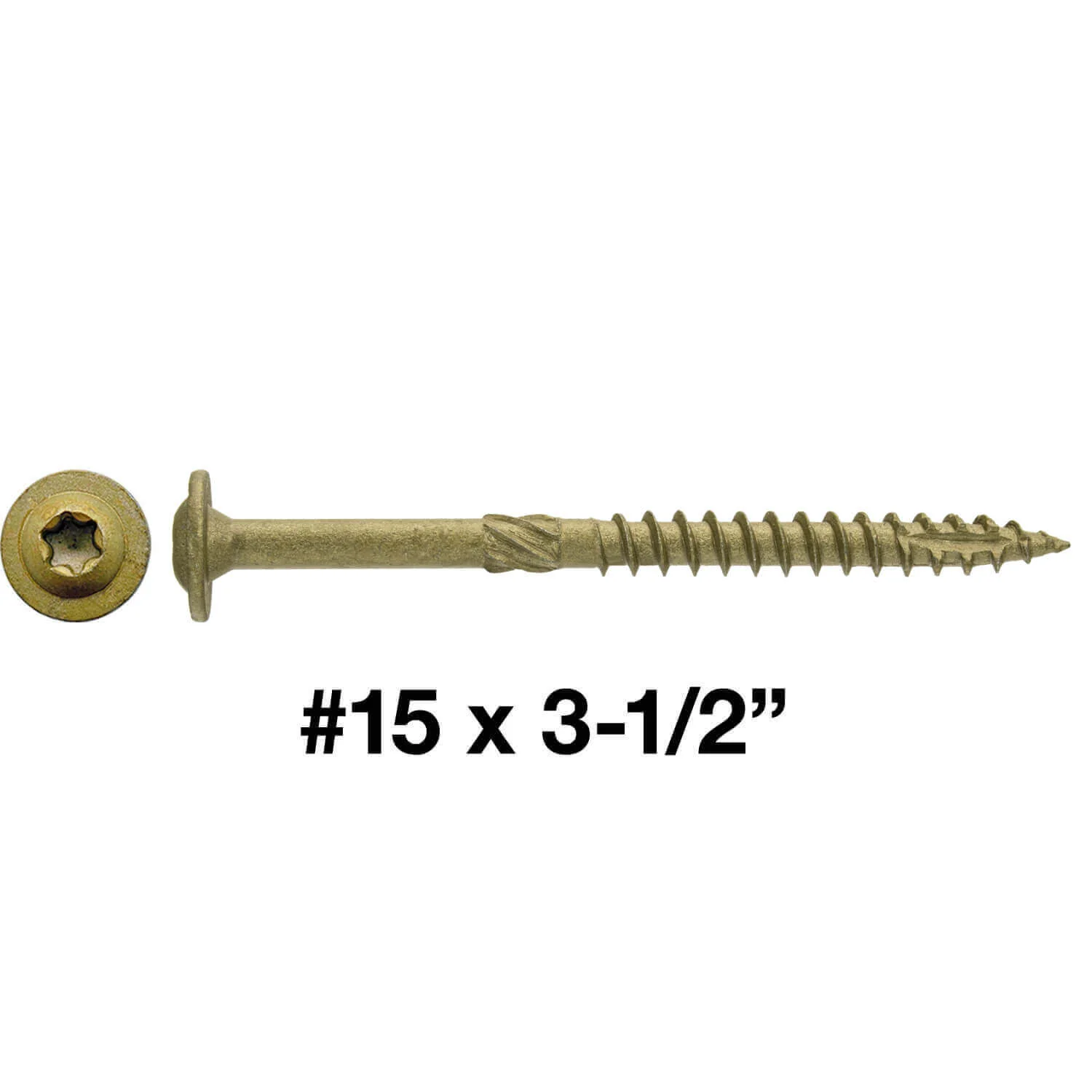 Jake Sales #15 x 3-1/2" Construction Lag Screw - Torx/Star Drive Heavy Duty Structural Lag Screw - ACQ Compatible - Modified Truss Washer Head(OVERSTOCK) - Image 3