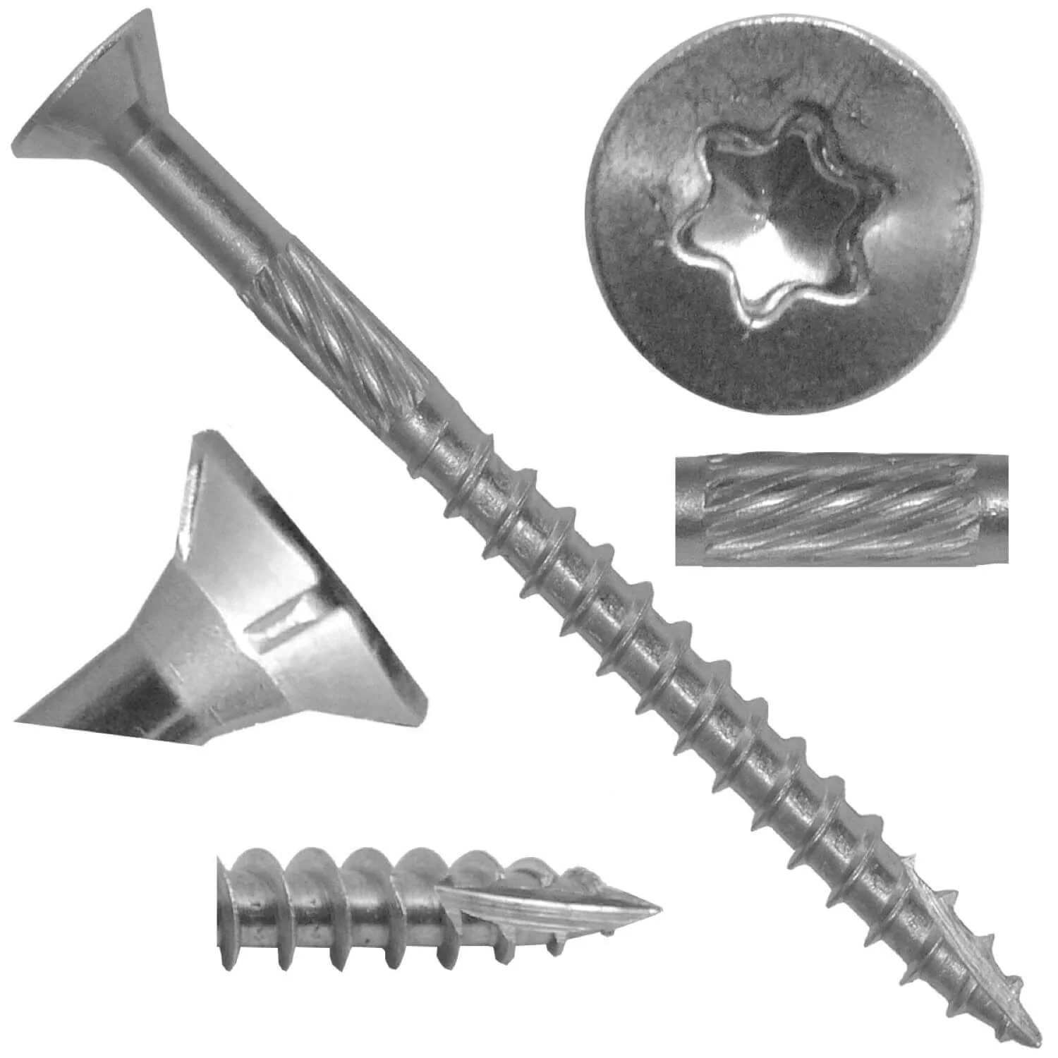 Jake Sales #9 x 2" Silver Star Stainless Steel Wood Screw Torx/Star Drive Head - Grade 300 Series Stainless Steel Torx/Star Drive Wood Screws (OVERSTOCK) - Image 6