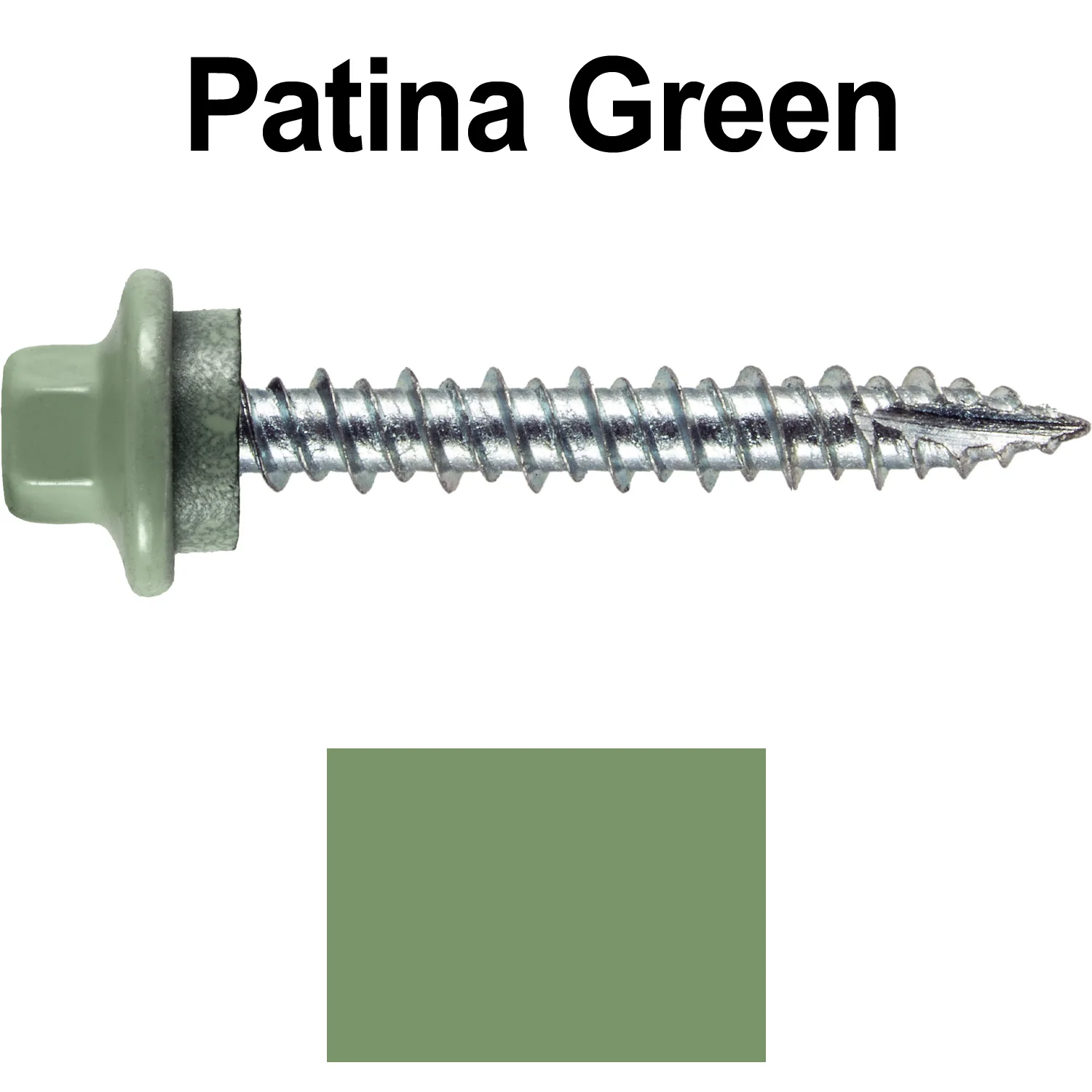 10 x 1-1/2" - STAINLESS HEX / ZINC Sheet Metal Roof Screw. Self starting metal to wood siding screws. EPDM washer. Colored head. - Image 103