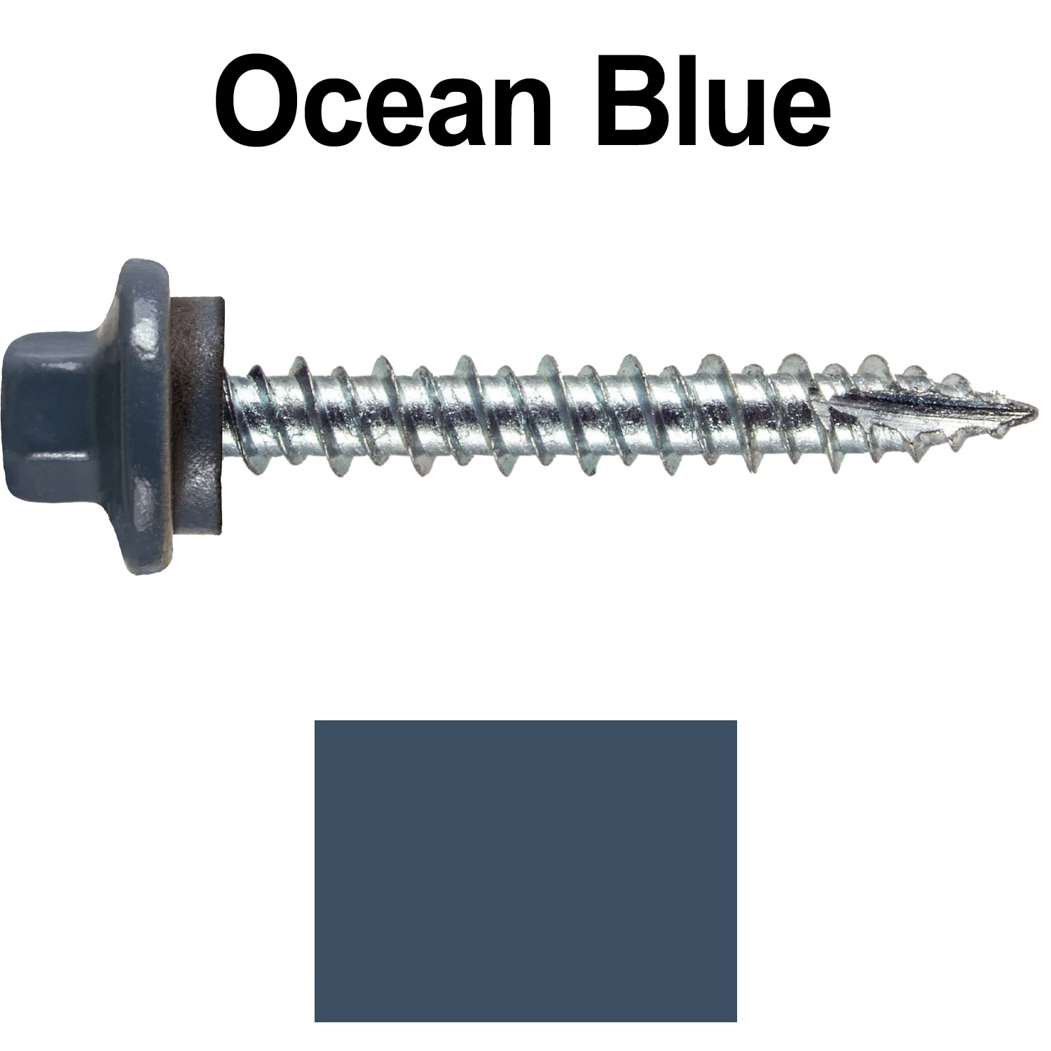 10 x 1-1/2" - STAINLESS HEX / ZINC Sheet Metal Roof Screw. Self starting metal to wood siding screws. EPDM washer. Colored head. - Image 36