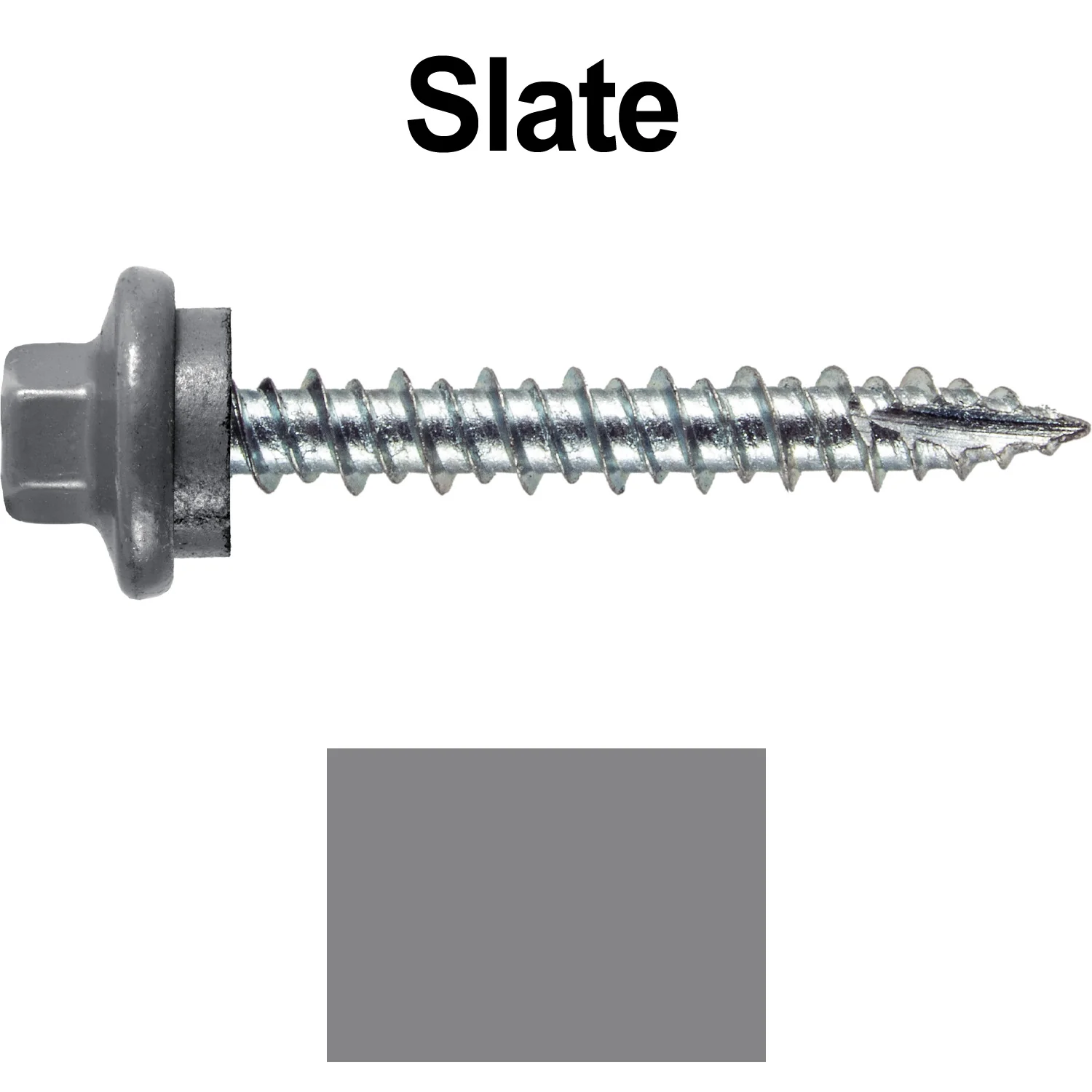10 x 1-1/2" - STAINLESS HEX / ZINC Sheet Metal Roof Screw. Self starting metal to wood siding screws. EPDM washer. Colored head. - Image 37