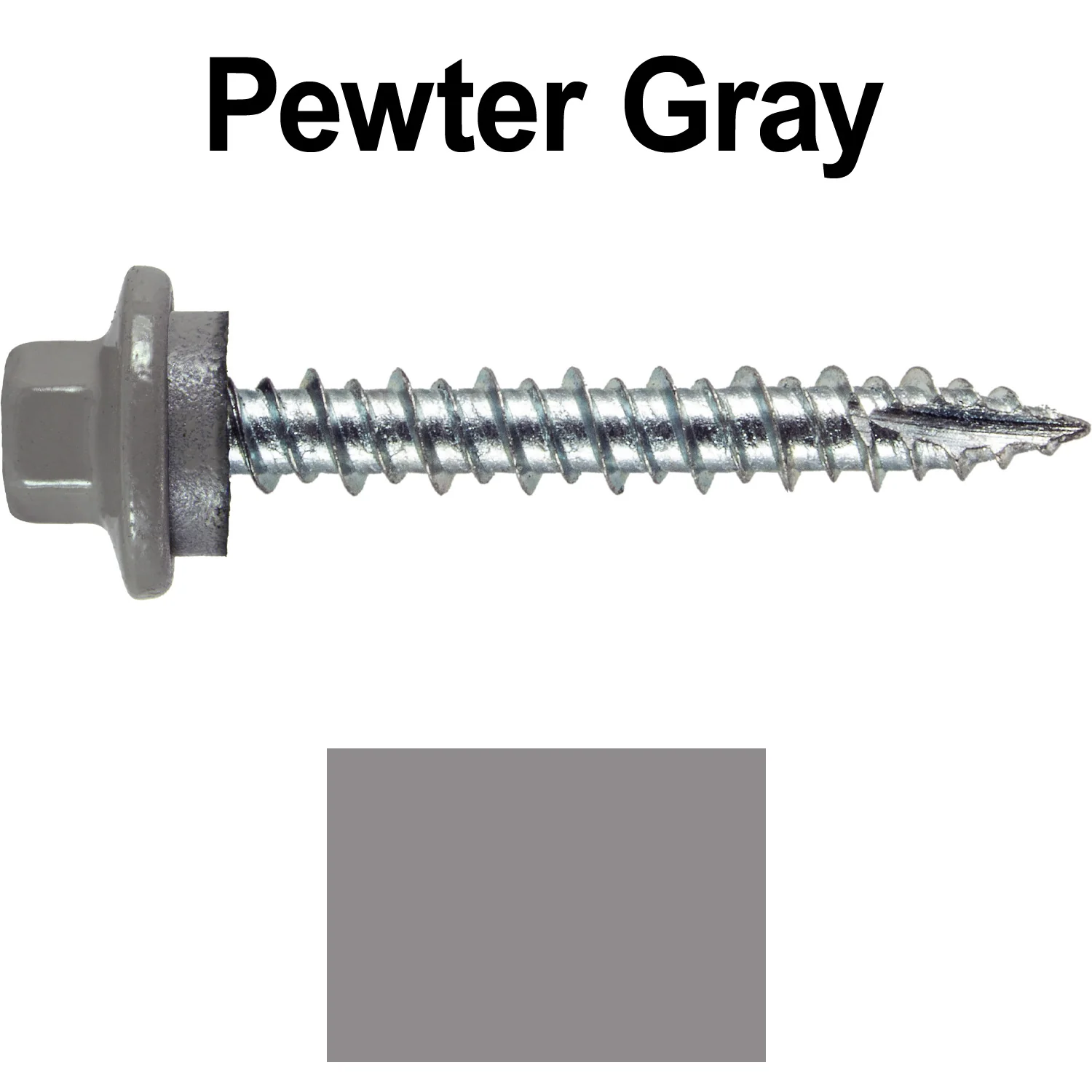 10 x 1-1/2" - STAINLESS HEX / ZINC Sheet Metal Roof Screw. Self starting metal to wood siding screws. EPDM washer. Colored head. - Image 39