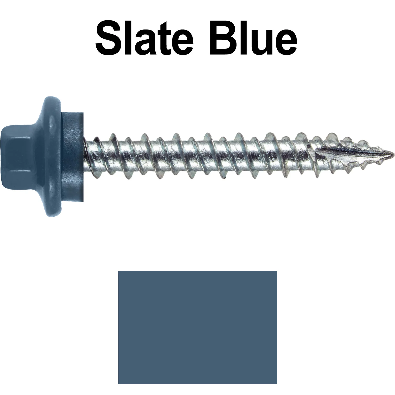 10 x 1-1/2" - STAINLESS HEX / ZINC Sheet Metal Roof Screw. Self starting metal to wood siding screws. EPDM washer. Colored head. - Image 41