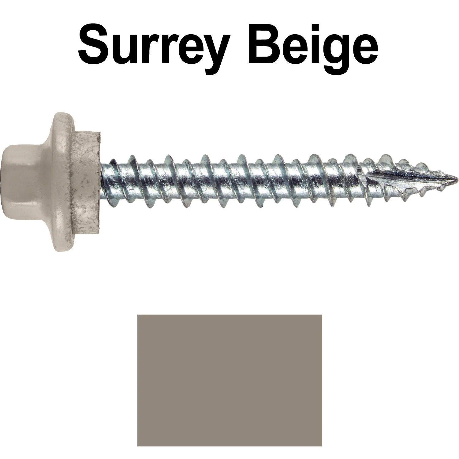 10 x 1-1/2" - STAINLESS HEX / ZINC Sheet Metal Roof Screw. Self starting metal to wood siding screws. EPDM washer. Colored head. - Image 42