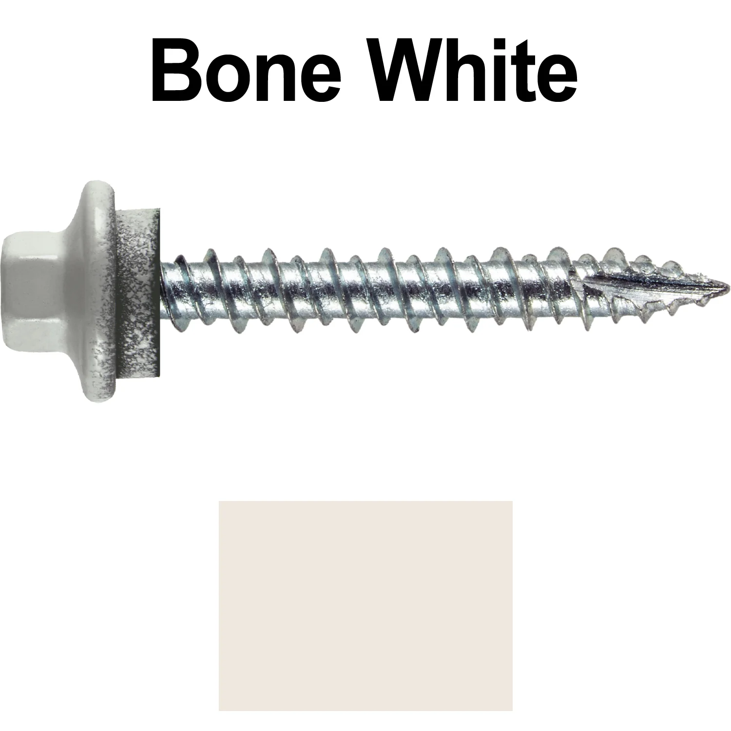 10 x 1-1/2" - STAINLESS HEX / ZINC Sheet Metal Roof Screw. Self starting metal to wood siding screws. EPDM washer. Colored head. - Image 48
