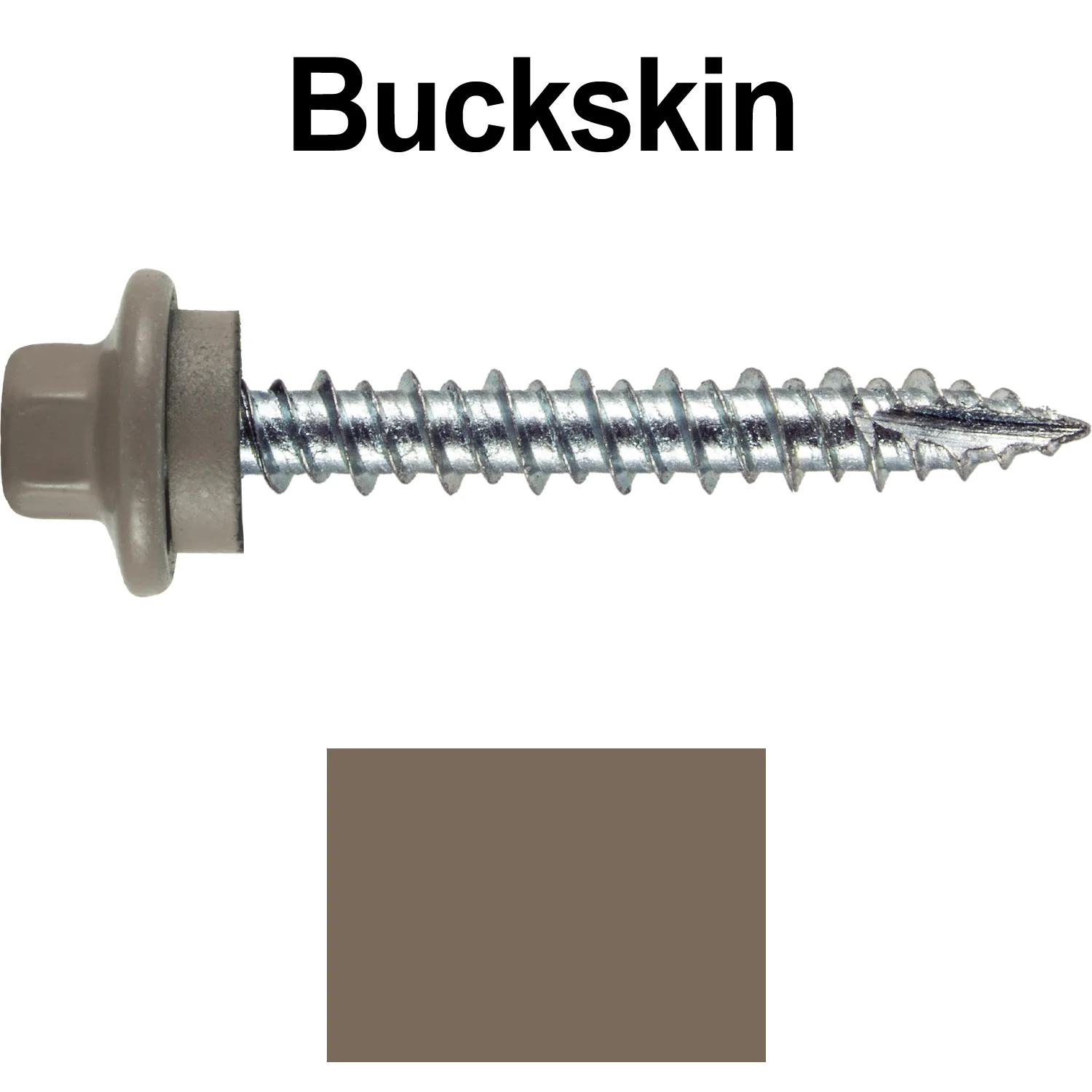 10 x 1-1/2" - STAINLESS HEX / ZINC Sheet Metal Roof Screw. Self starting metal to wood siding screws. EPDM washer. Colored head. - Image 53