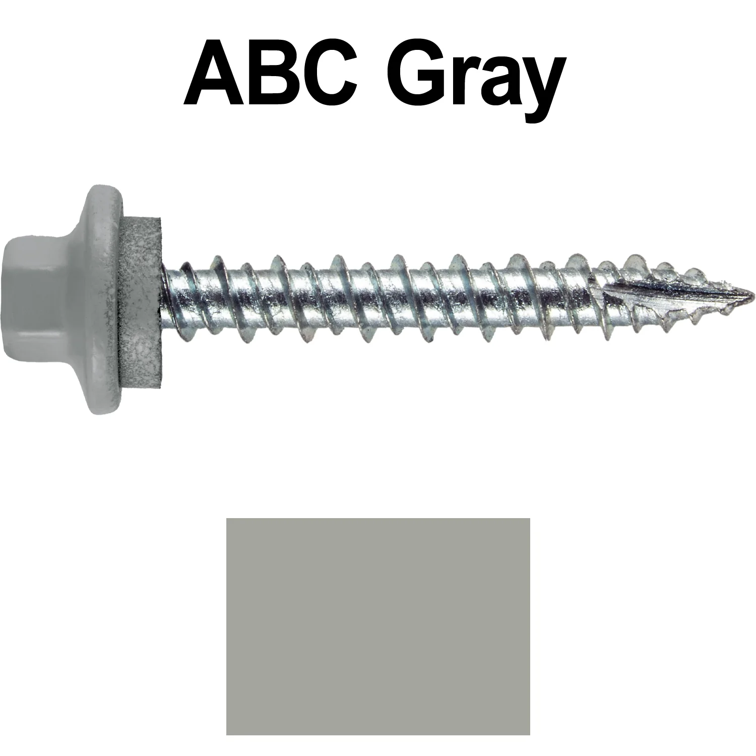10 x 1-1/2" - STAINLESS HEX / ZINC Sheet Metal Roof Screw. Self starting metal to wood siding screws. EPDM washer. Colored head. - Image 6