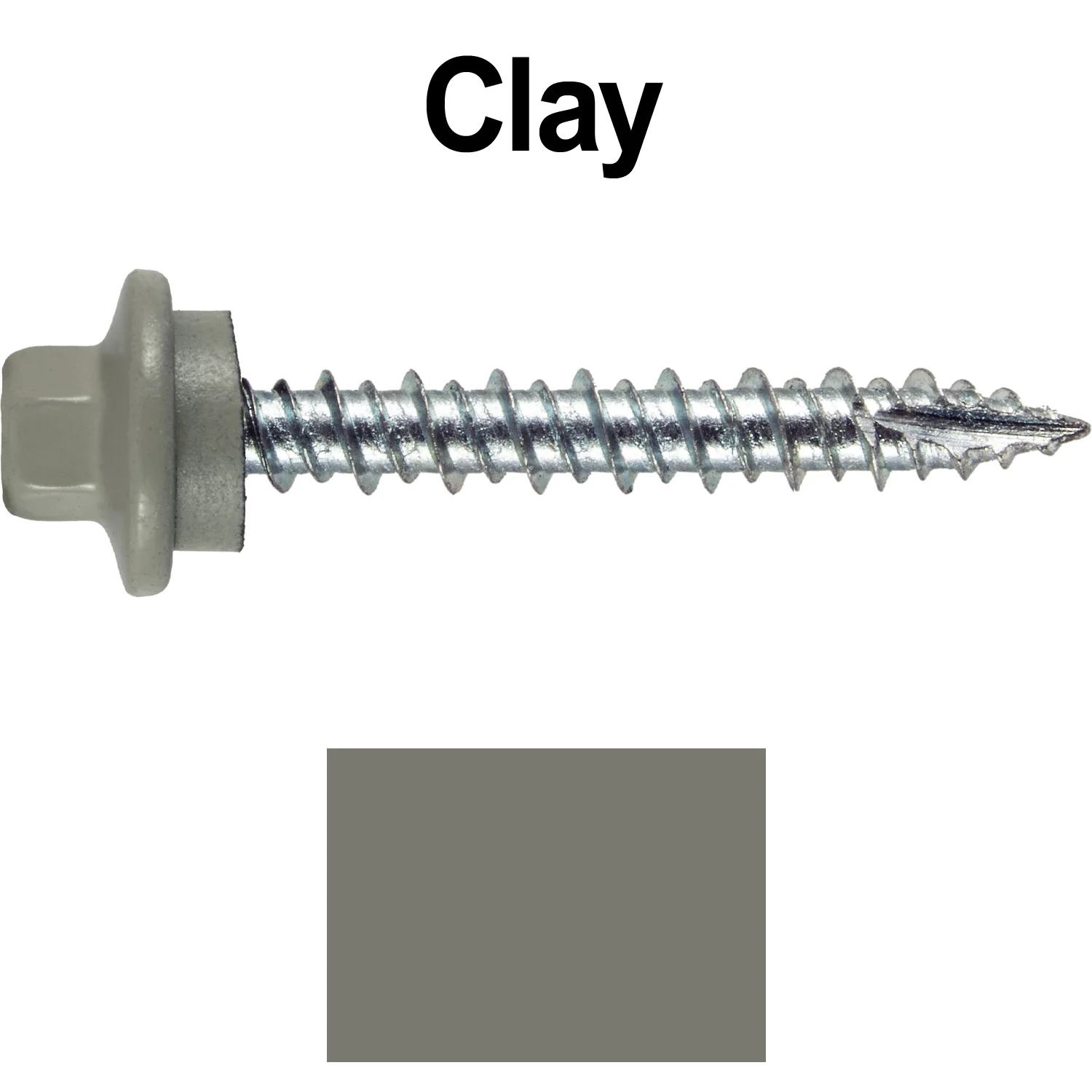 10 x 1-1/2" - STAINLESS HEX / ZINC Sheet Metal Roof Screw. Self starting metal to wood siding screws. EPDM washer. Colored head. - Image 60