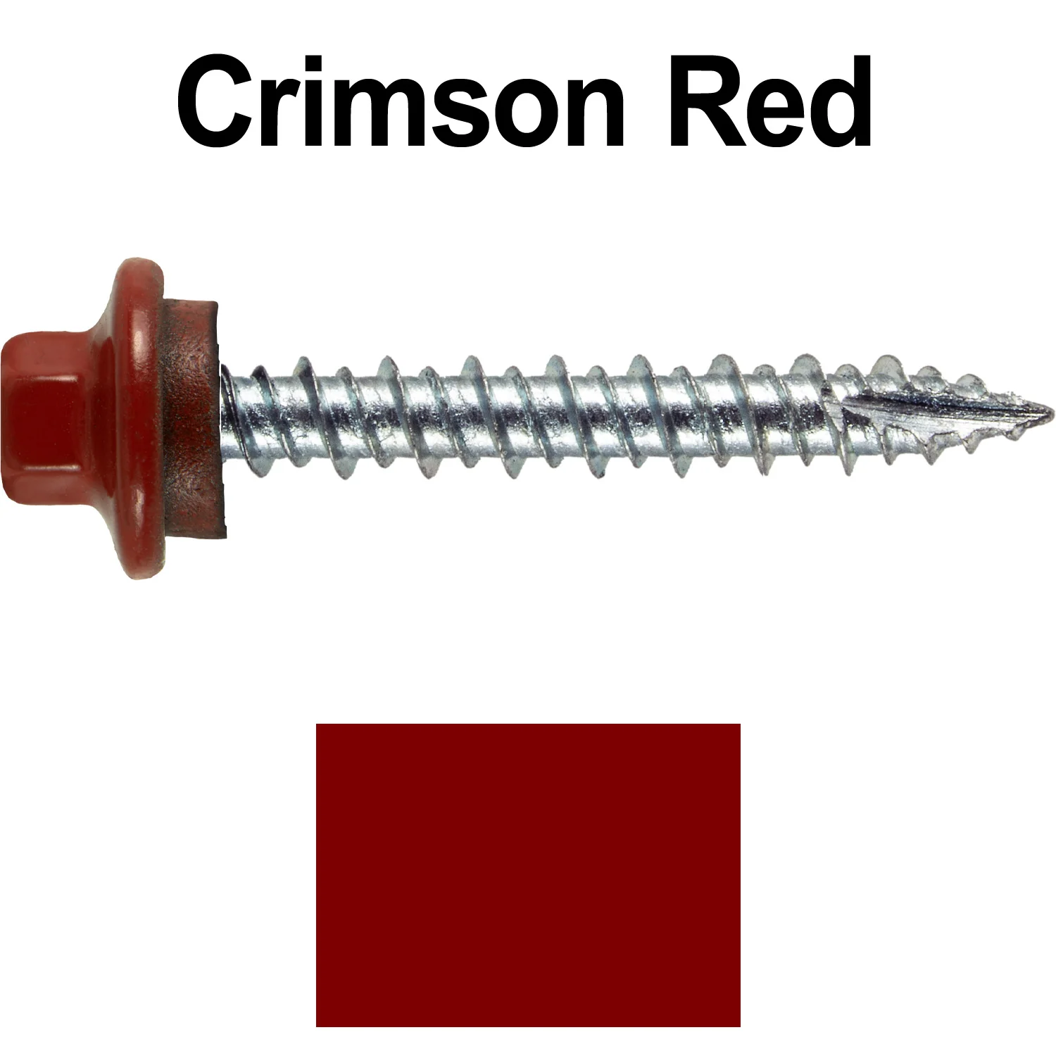 10 x 1-1/2" - STAINLESS HEX / ZINC Sheet Metal Roof Screw. Self starting metal to wood siding screws. EPDM washer. Colored head. - Image 65
