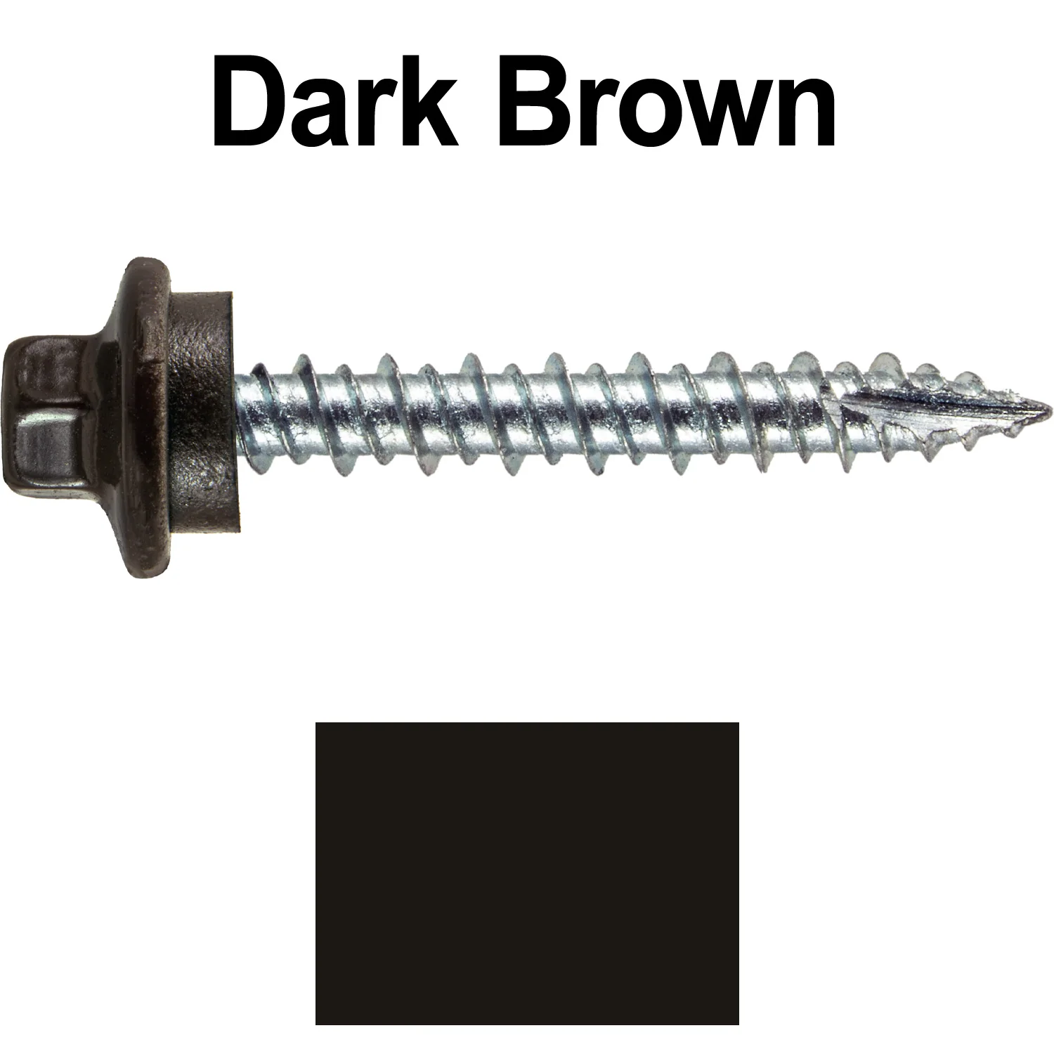 10 x 1-1/2" - STAINLESS HEX / ZINC Sheet Metal Roof Screw. Self starting metal to wood siding screws. EPDM washer. Colored head. - Image 71