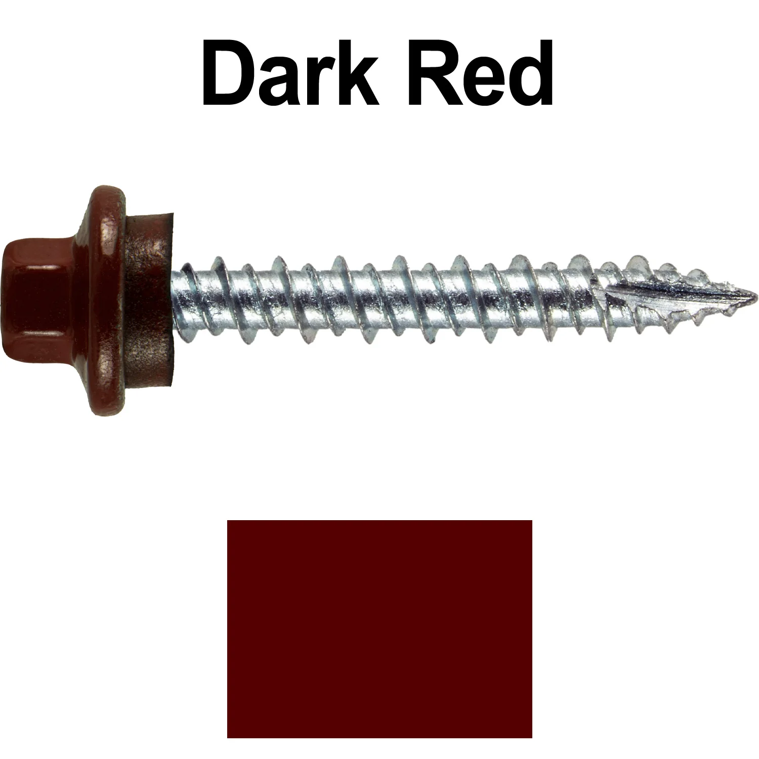10 x 1-1/2" - STAINLESS HEX / ZINC Sheet Metal Roof Screw. Self starting metal to wood siding screws. EPDM washer. Colored head. - Image 73